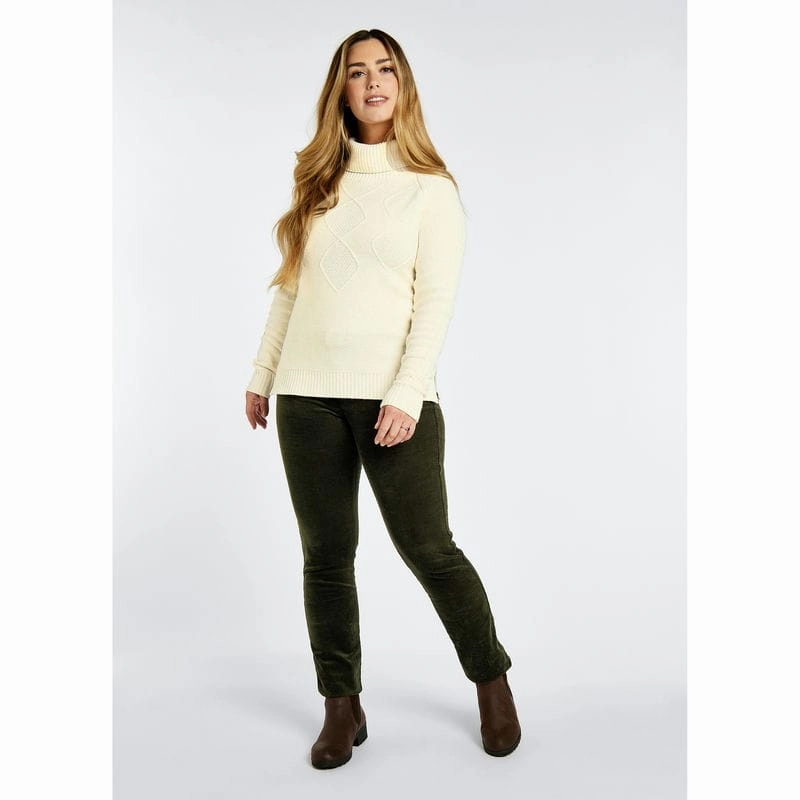 Price Drop Today Dubarry Honeysuckle Ladies Stretch Pincord Jeans - Olive