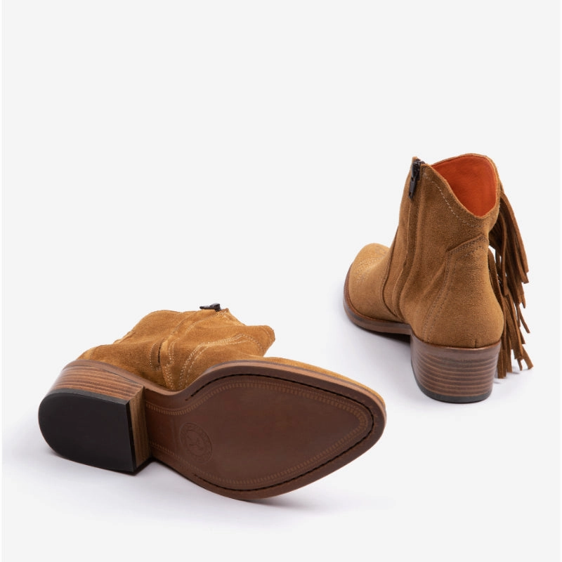 Penelope Chilvers Betty Fringe Ladies Suede Boot - Tan Limited Time Offer