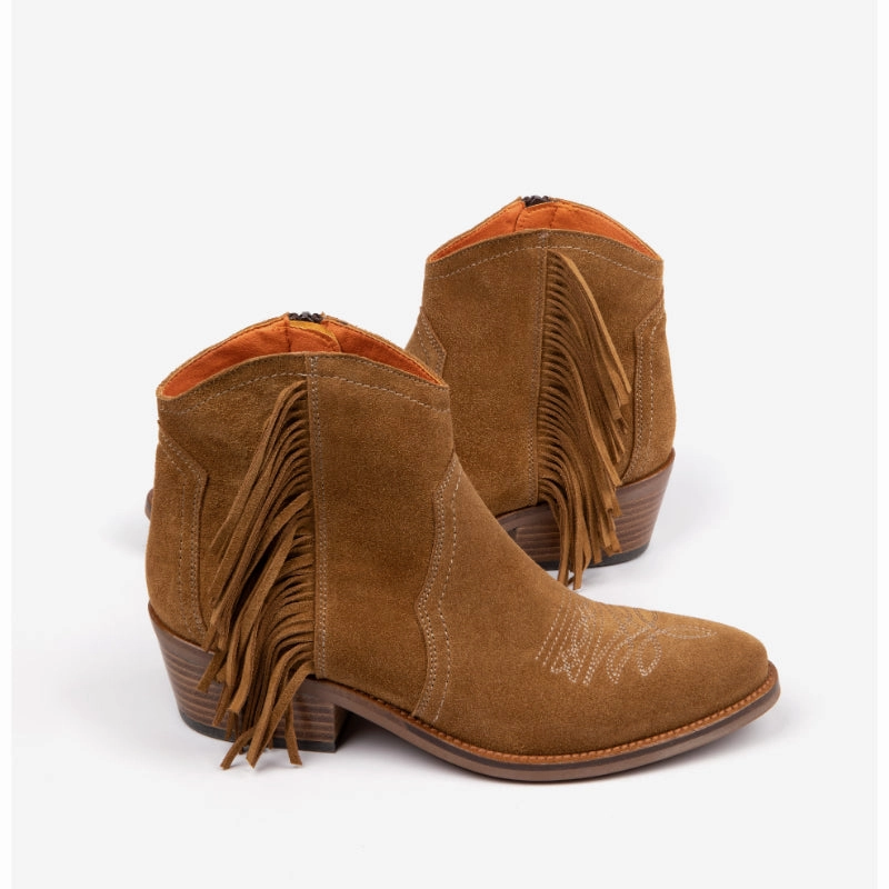 Penelope Chilvers Betty Fringe Ladies Suede Boot - Tan Hot Picks Today