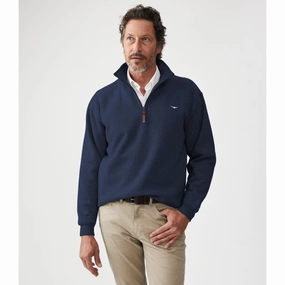 R.M.Williams Mulyungarie 1/4 Zip Mens Sweater - Navy Sale Ending Soon MustHave Gift Ideas