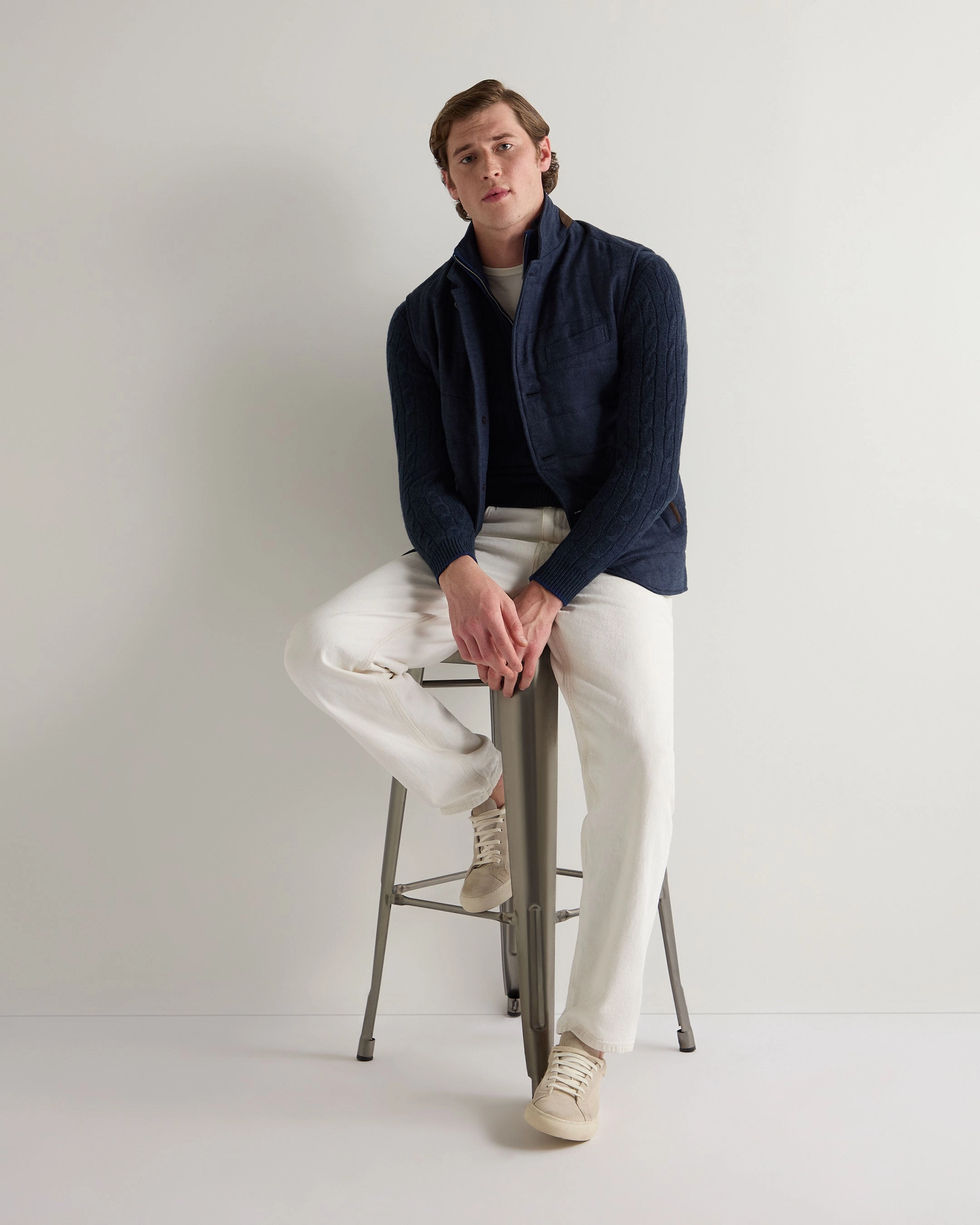 Limited Time Sale Hot Deal Alert Men'S Albemarle Cable Half Zip Cashmere Jumper Indigo Blue