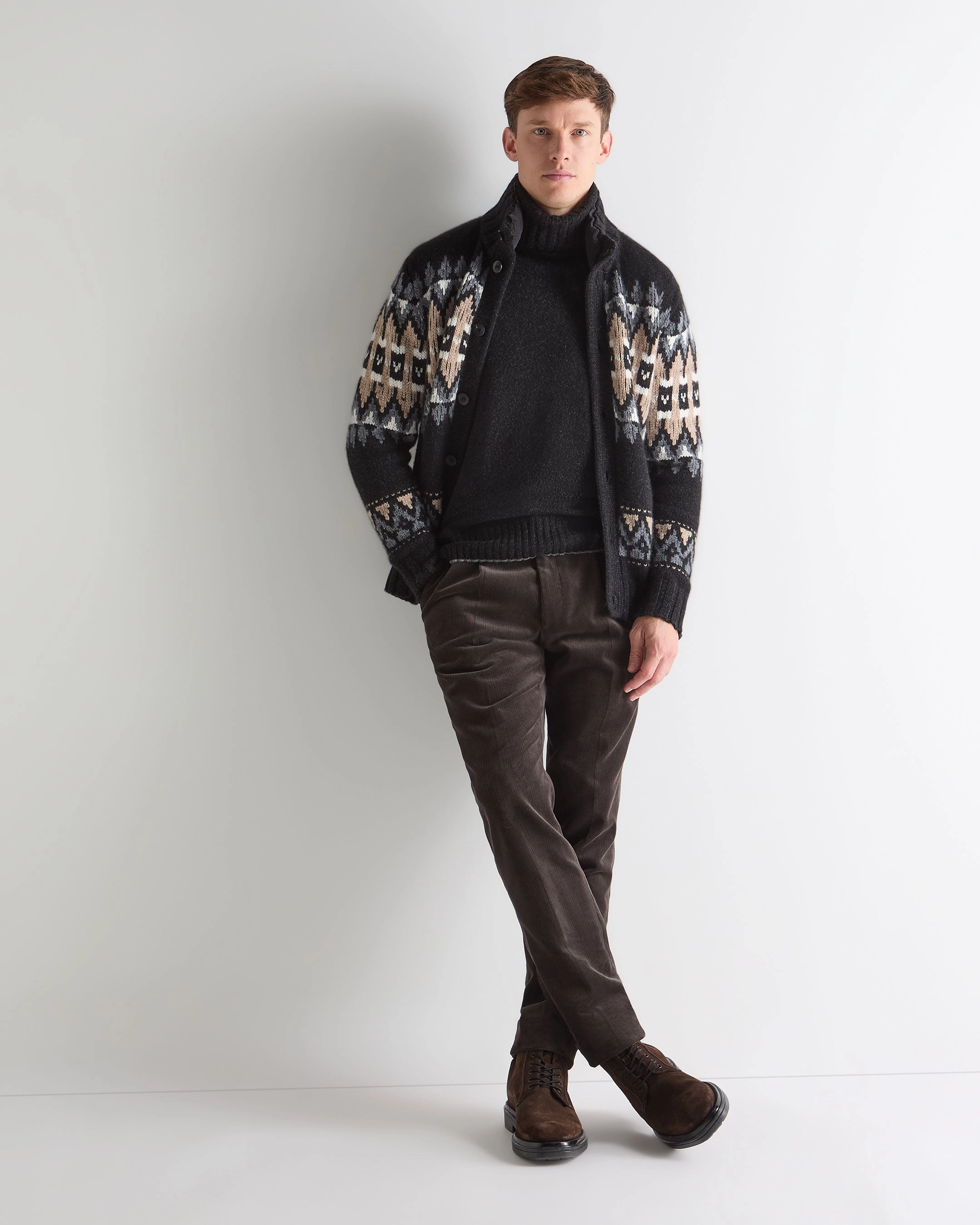 Men'S Brompton Roll Neck Cashmere Jumper Charcoal Grey Melange Deal of the Day MustHave Deals