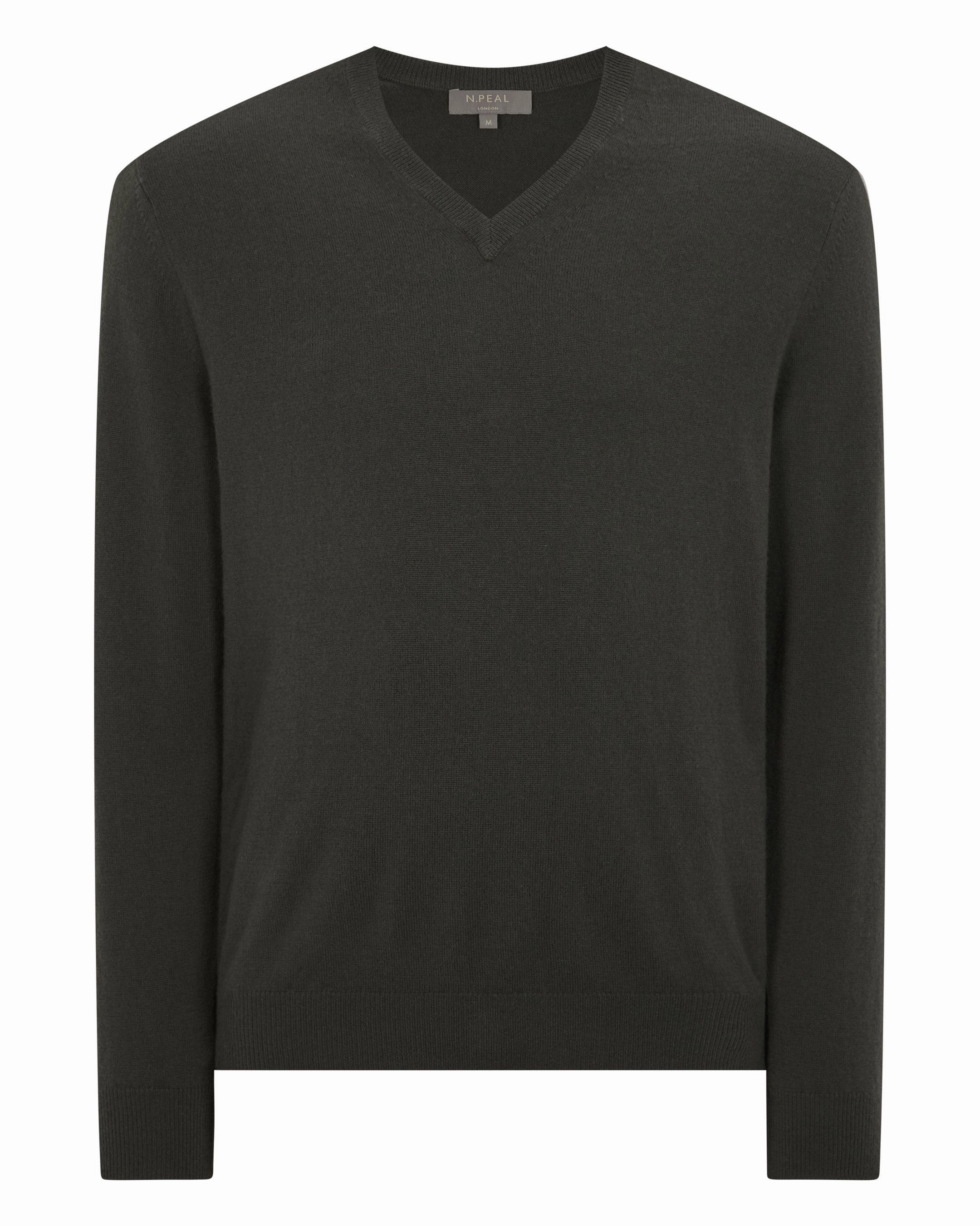 Men'S Burlington V Neck Cashmere Jumper Arabica Khaki Green Hot Deals Today Mega Hot Offer