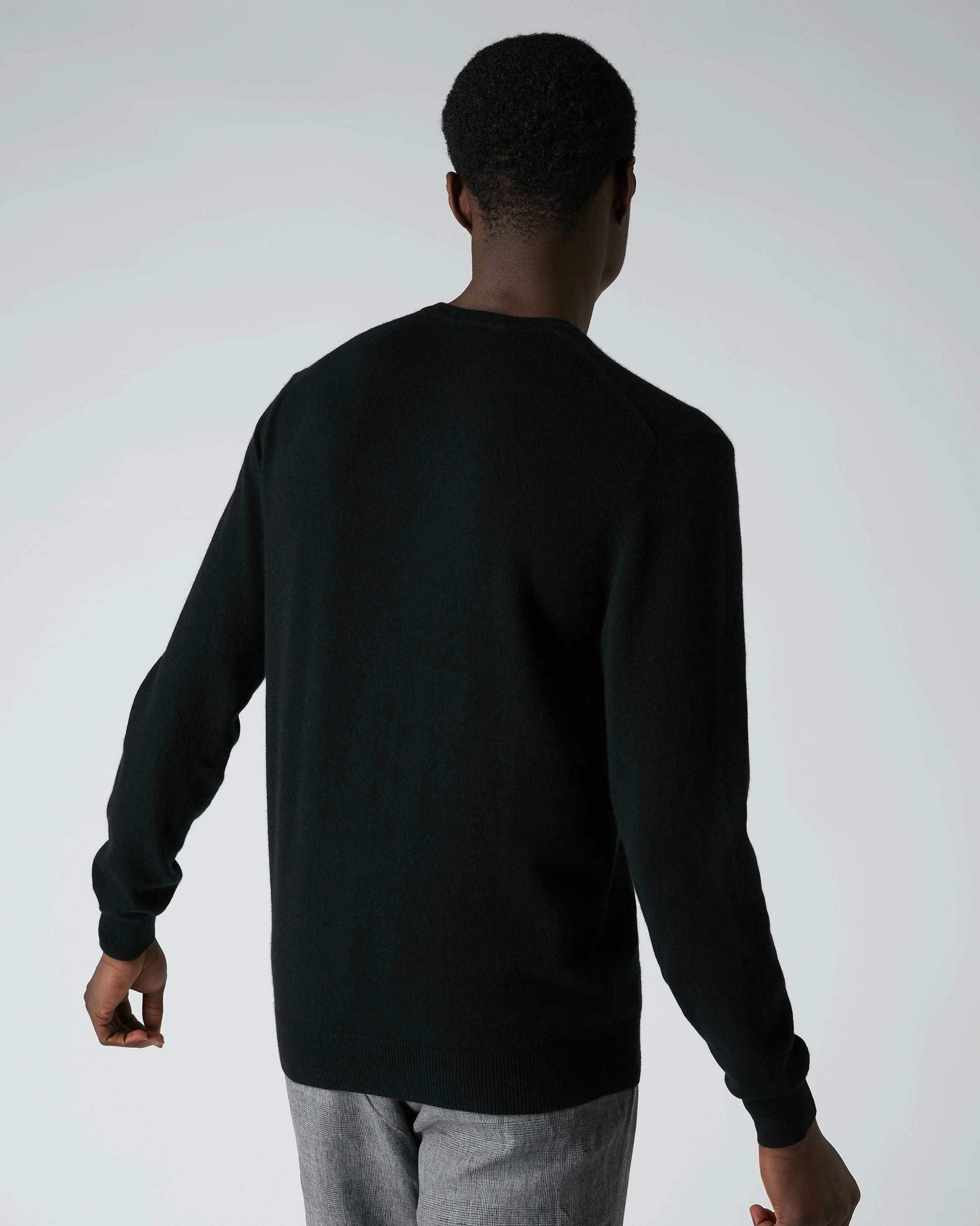 Men'S Burlington V Neck Cashmere Jumper Black Grab It Before Gone