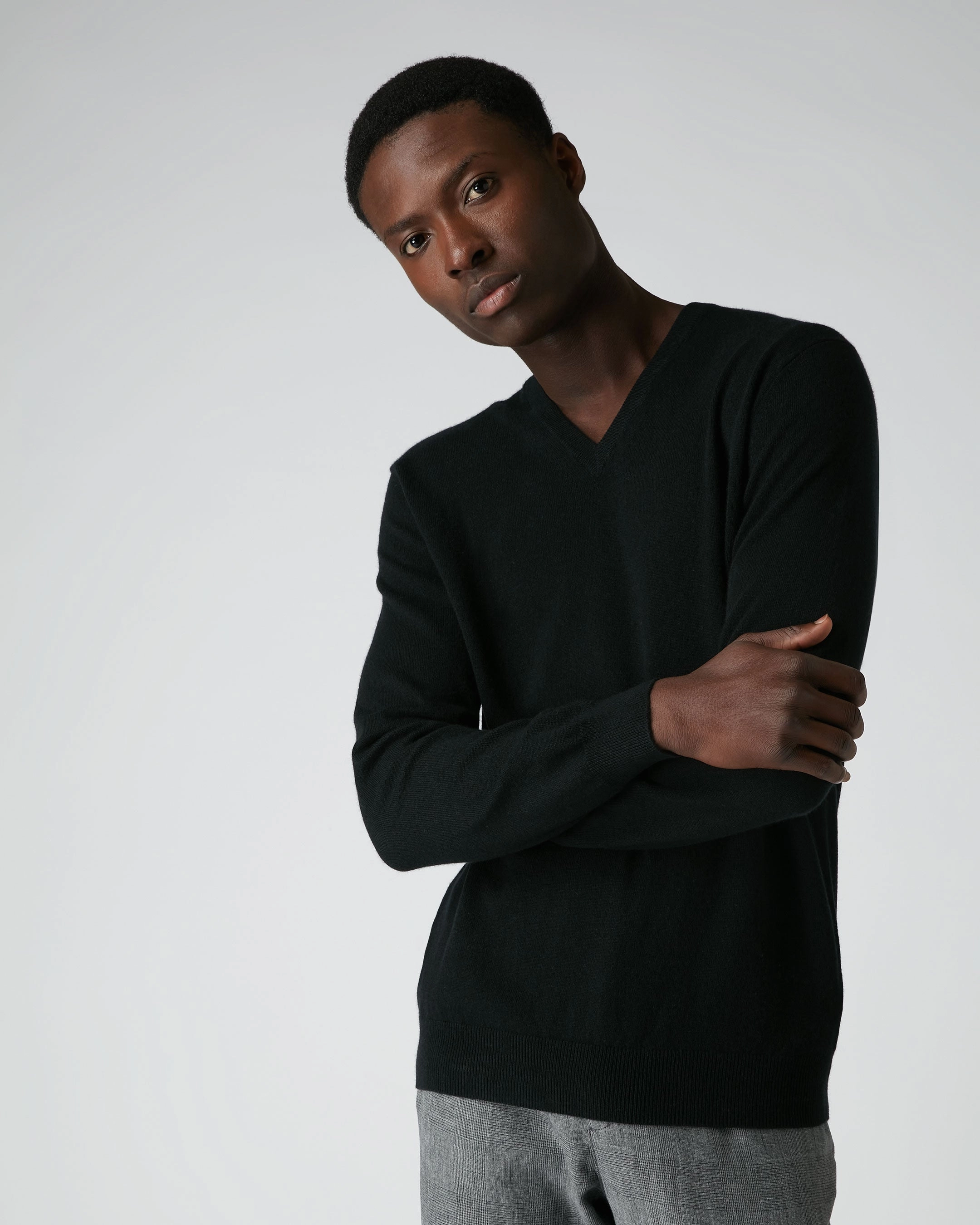 Daily Clearance Deal Shop Grab Savings Men'S Burlington V Neck Cashmere Jumper Black