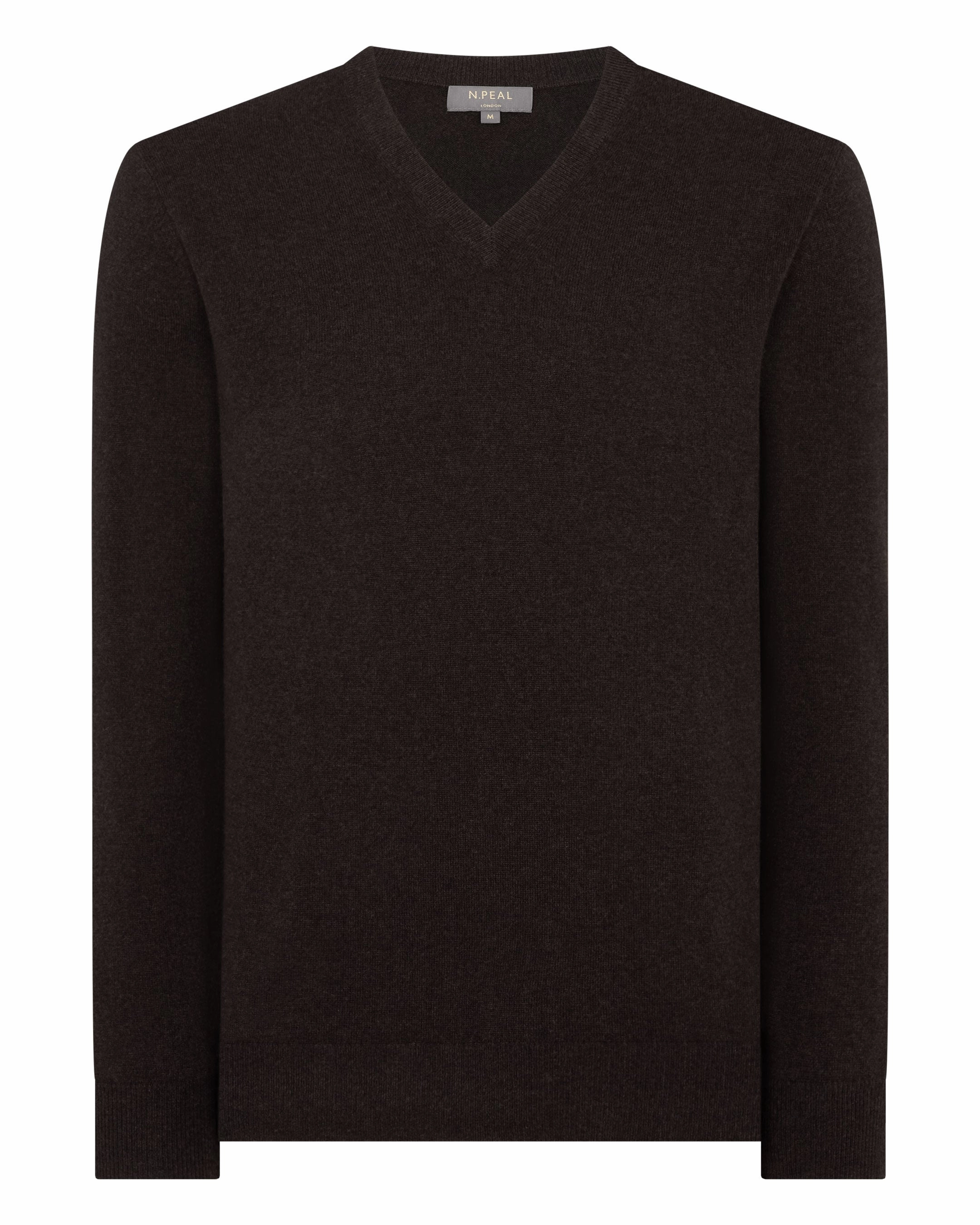 Men'S Burlington V Neck Cashmere Jumper Chocolate Brown Limited Time Offer Best Price Online
