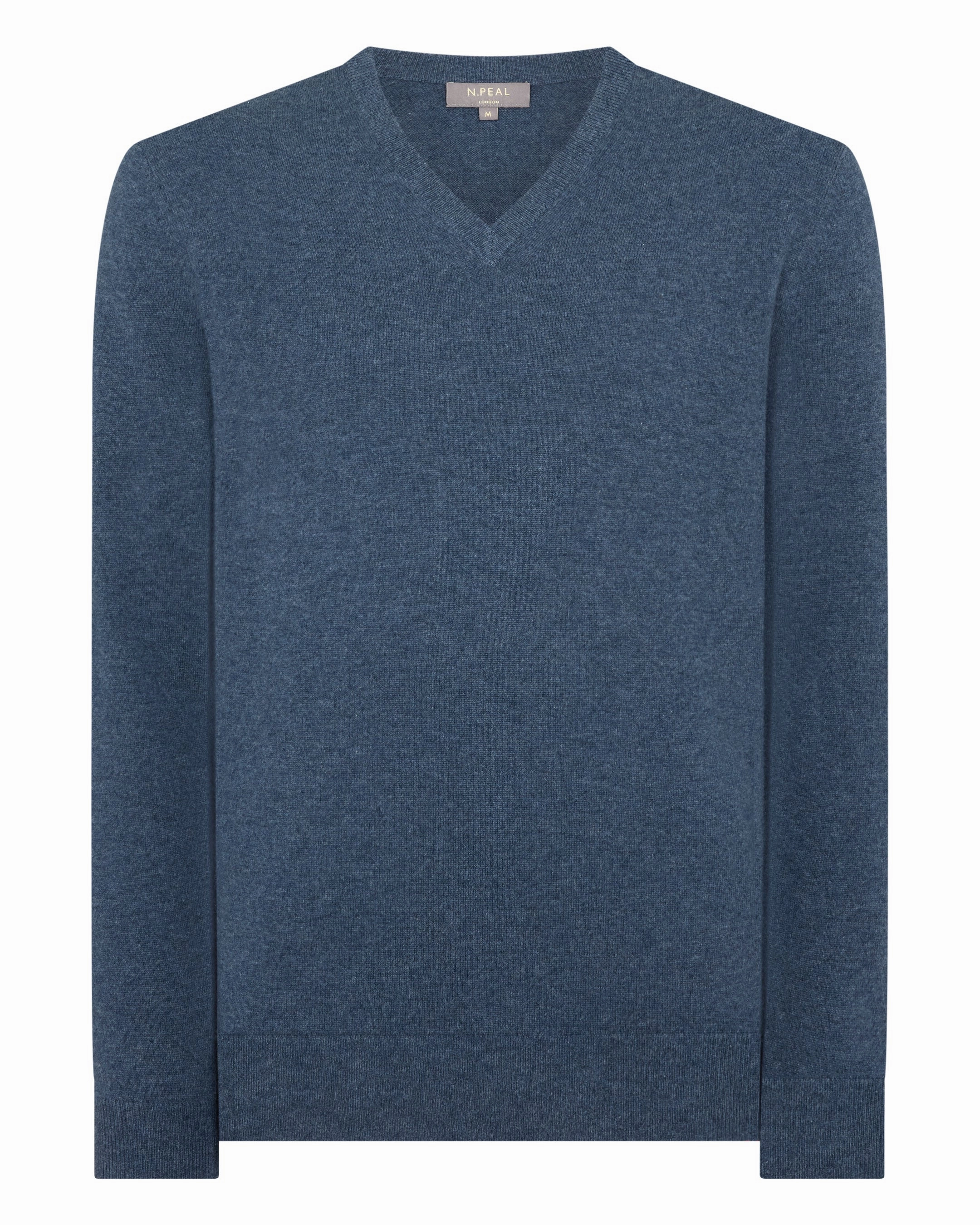 Men'S Burlington V Neck Cashmere Jumper Light Denim Blue Limited Time Sale Special Price Today