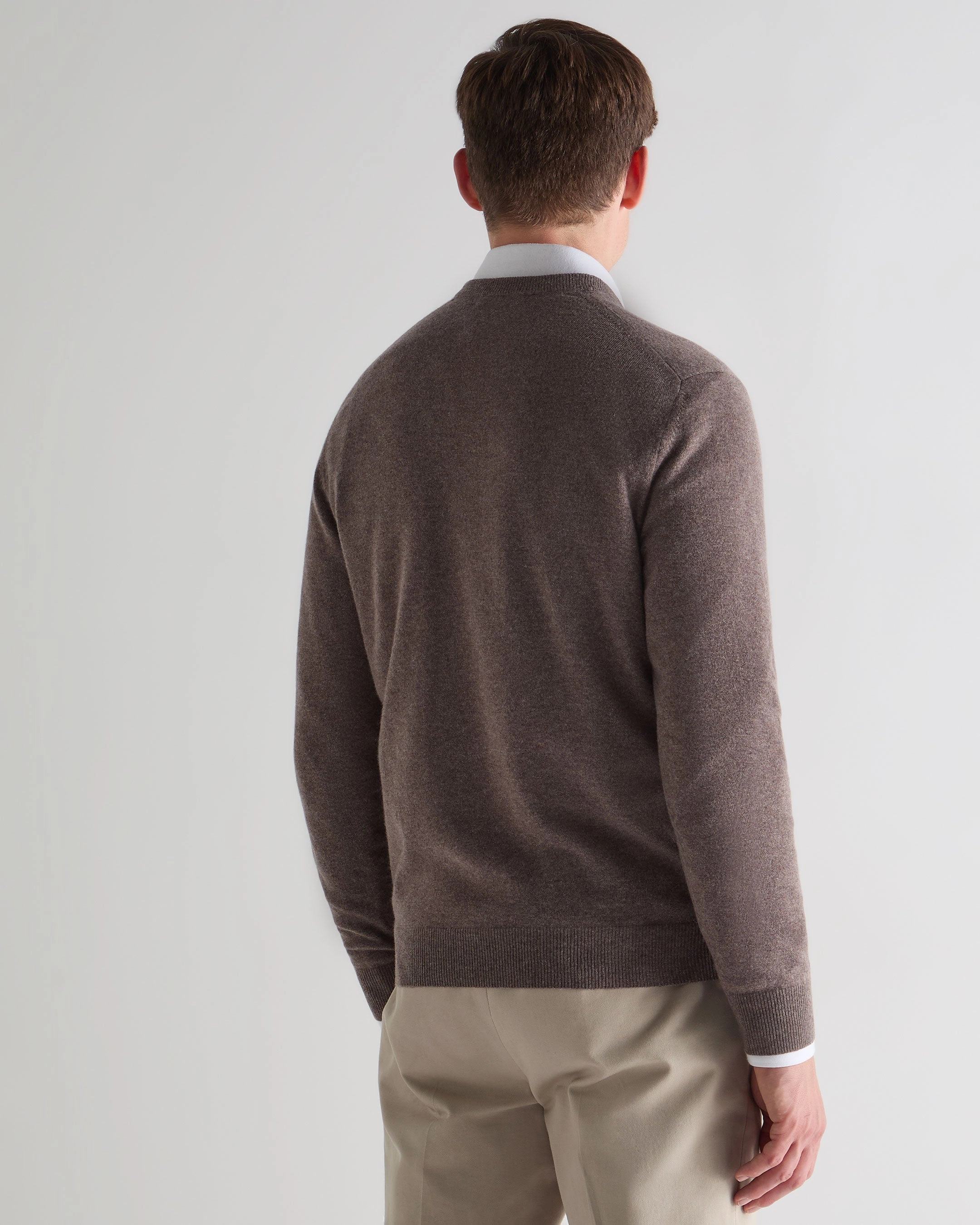Special Deal Frenzy Trending Savings Now Men'S Burlington V Neck Cashmere Jumper Otter Brown