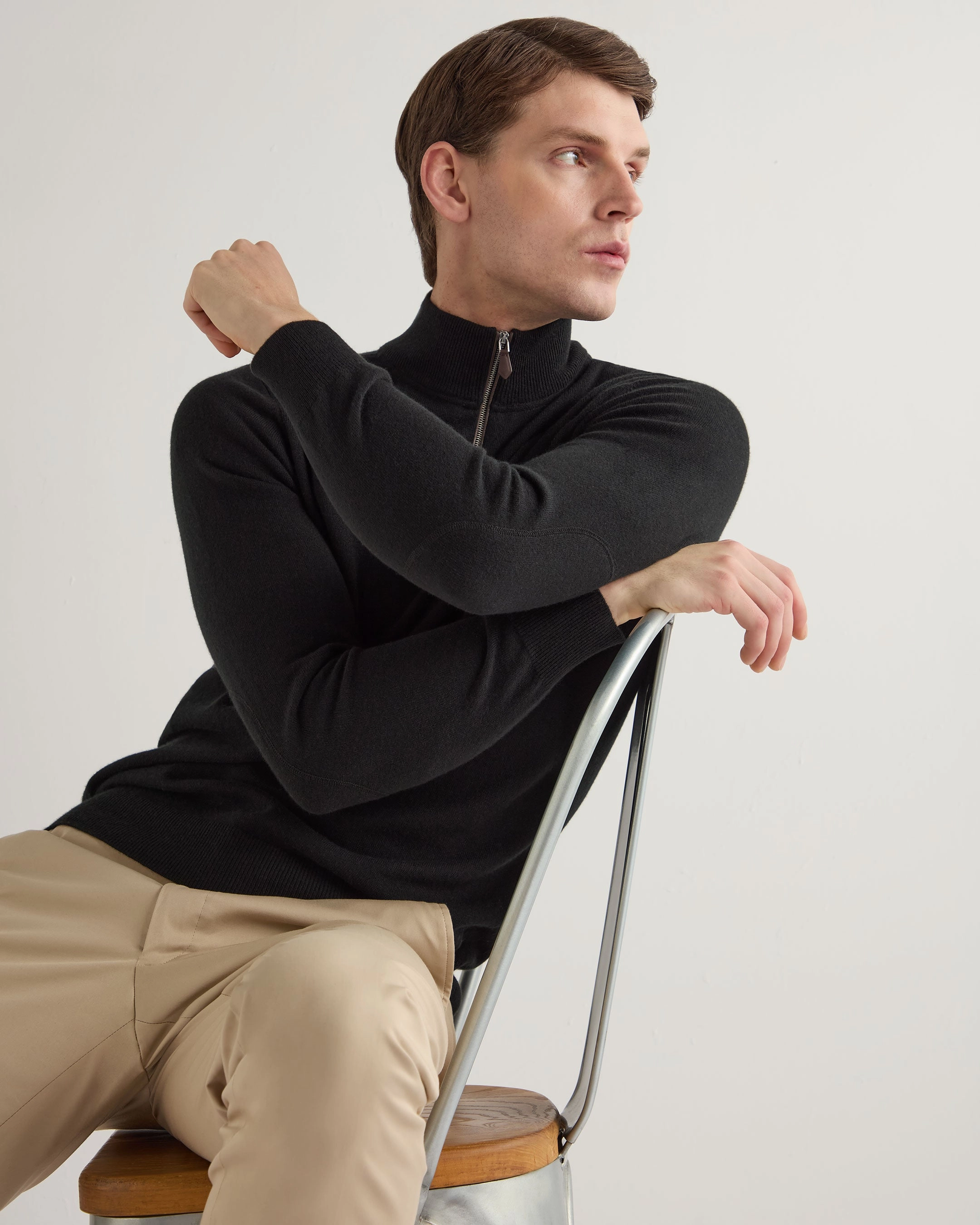 Men'S Carnaby Half Zip Cashmere Jumper Black Hot Offer Ending Soon Mega Savings Now