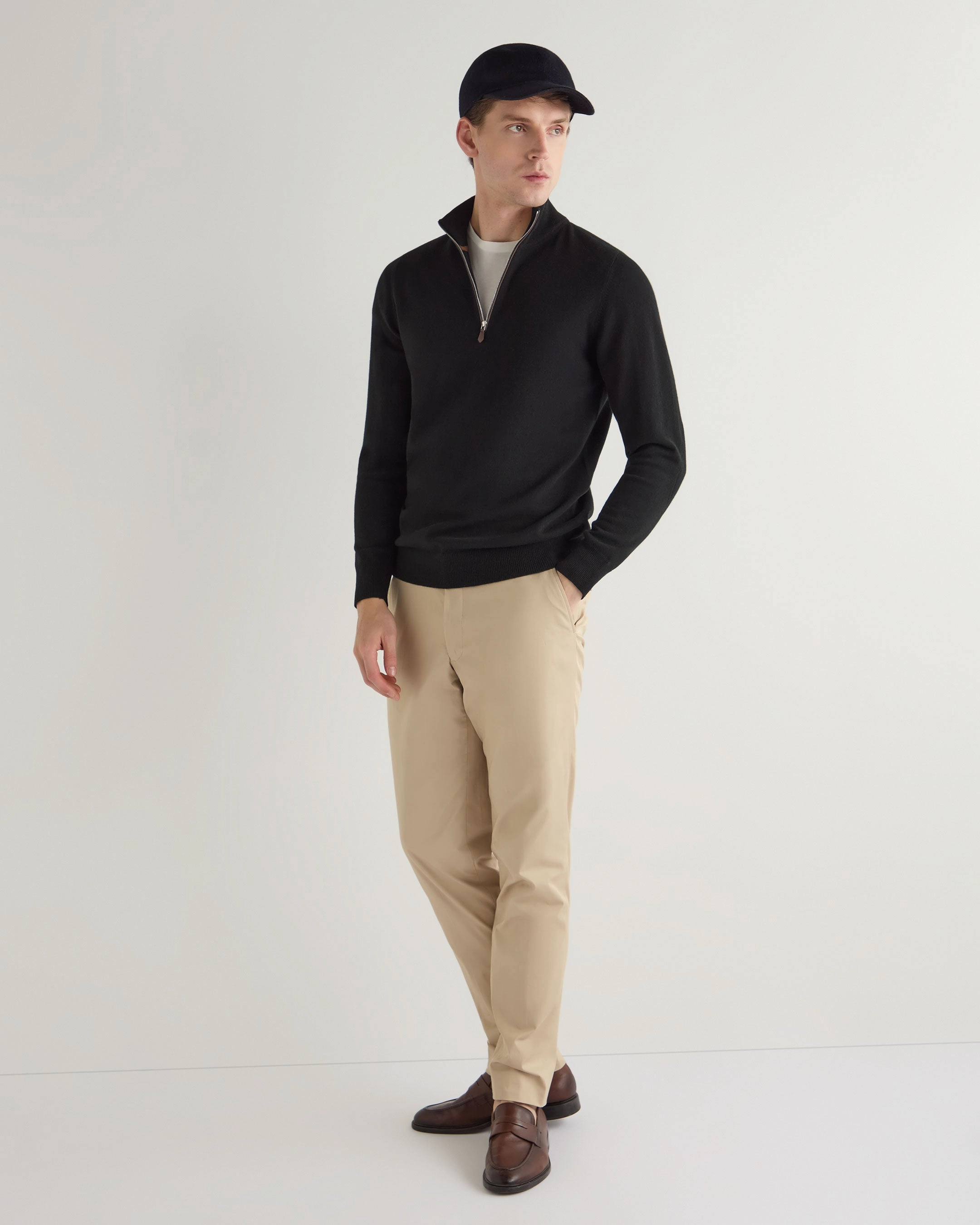 Shop the Savings Men'S Carnaby Half Zip Cashmere Jumper Black