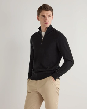 Men'S Carnaby Half Zip Cashmere Jumper Black Todays Trending Deals