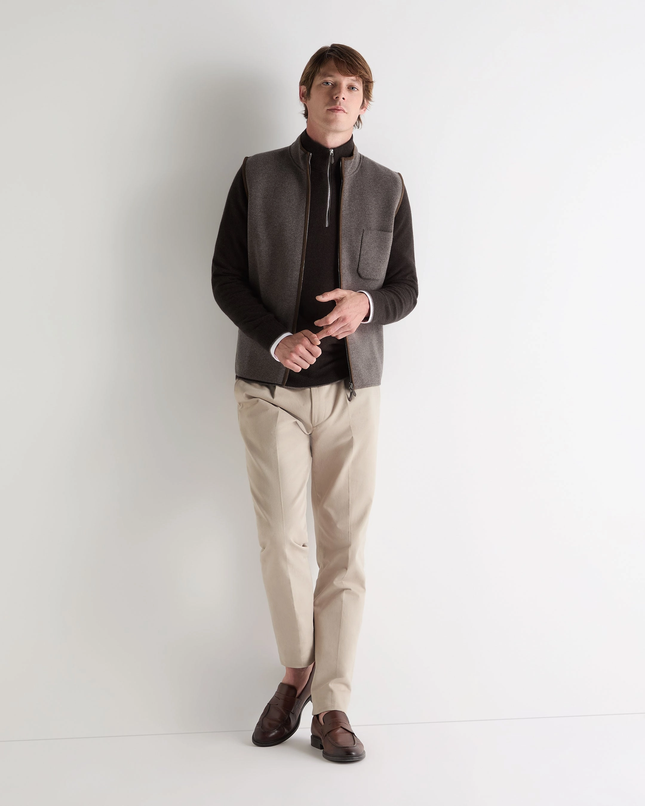 Dont Miss These Savings Price Slash Today Men'S Carnaby Half Zip Cashmere Jumper Chocolate Brown