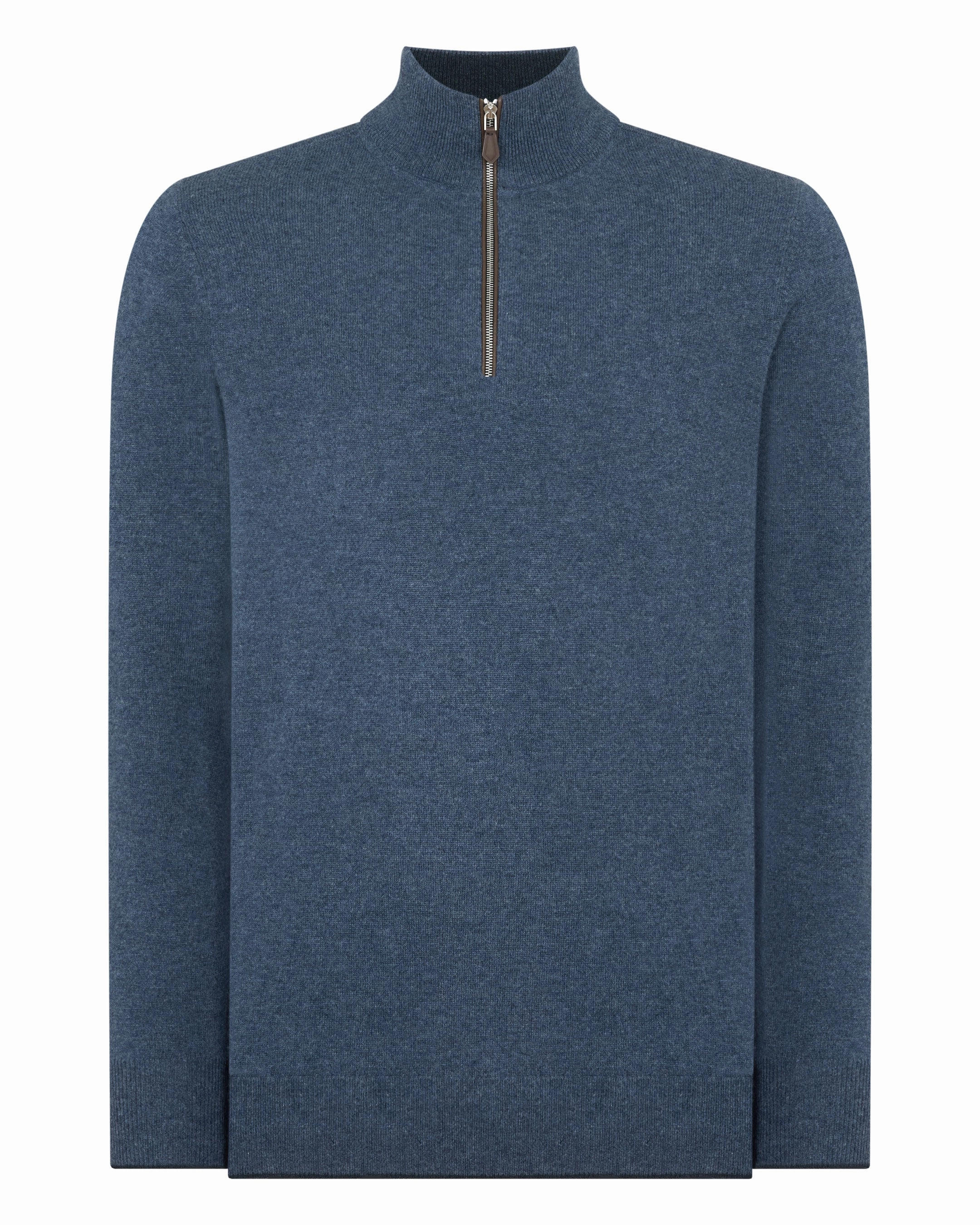 Todays Trending Deals Men'S Carnaby Half Zip Cashmere Jumper Light Denim Blue