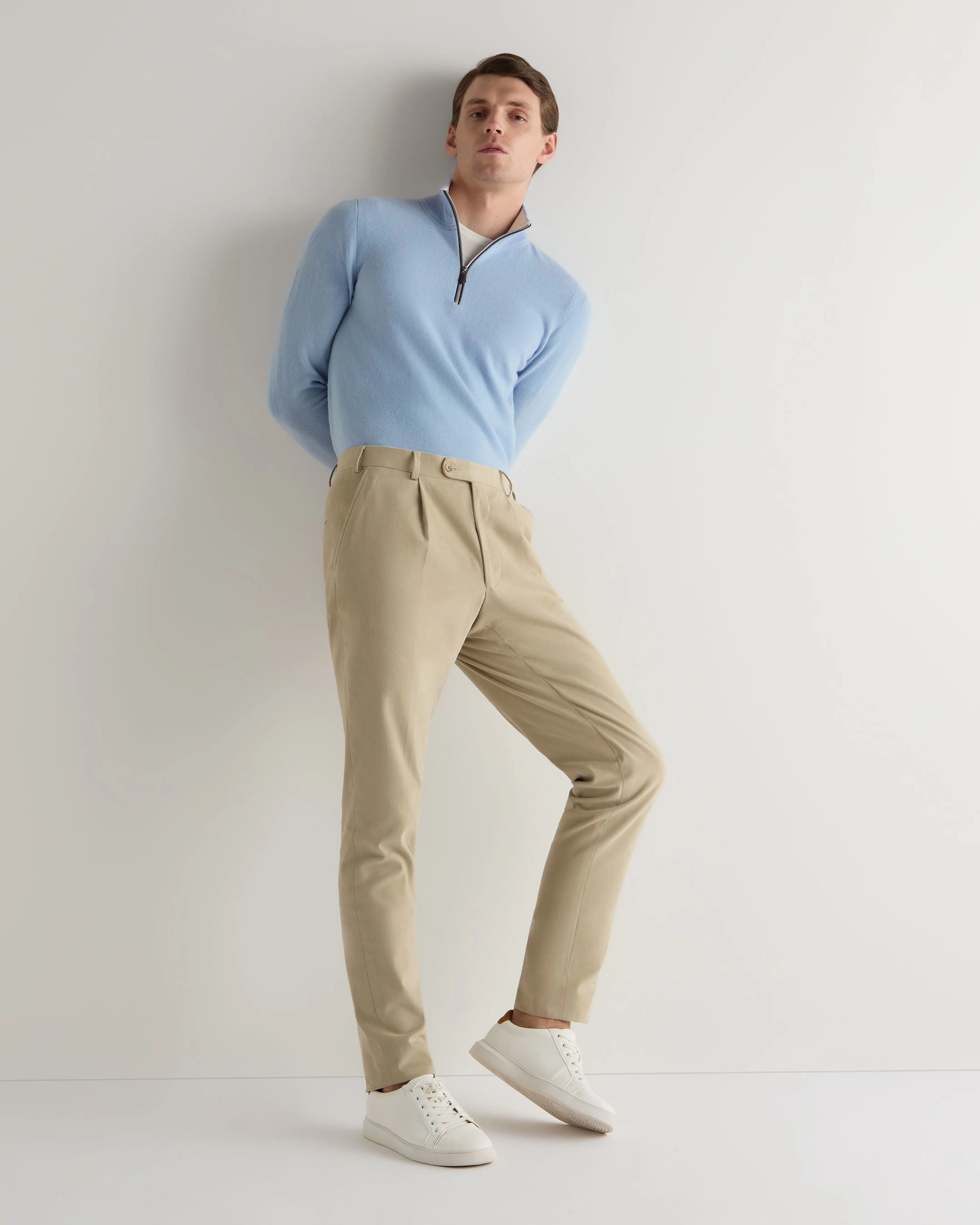 Men'S Carnaby Half Zip Cashmere Jumper Sea Mist Blue Grab It Before Gone MustHave Steals