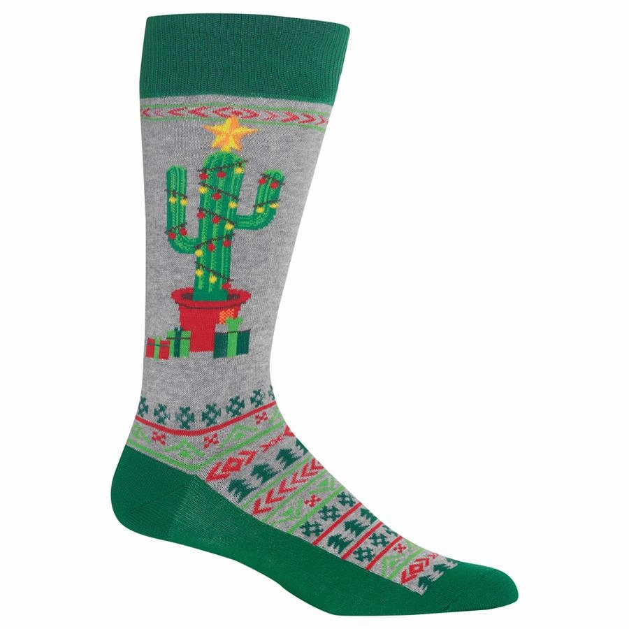 Men'S Christmas Cactus Crew Socks Instant Hot Deal Limited Edition Offer