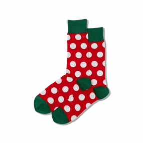 Men'S Christmas Polka Dot Crew Socks Special Surprise Sale Sweet Deal Today