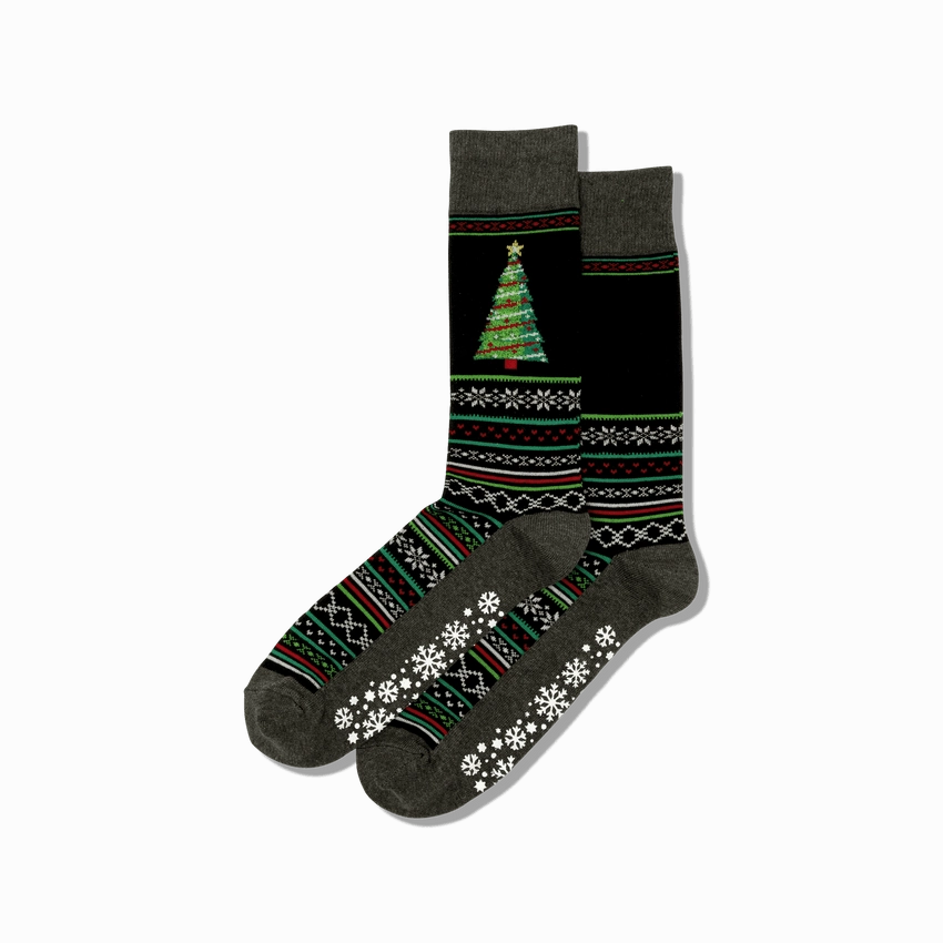 Men'S Christmas Tree Non-Skid Crew Sock Limited Time Offer