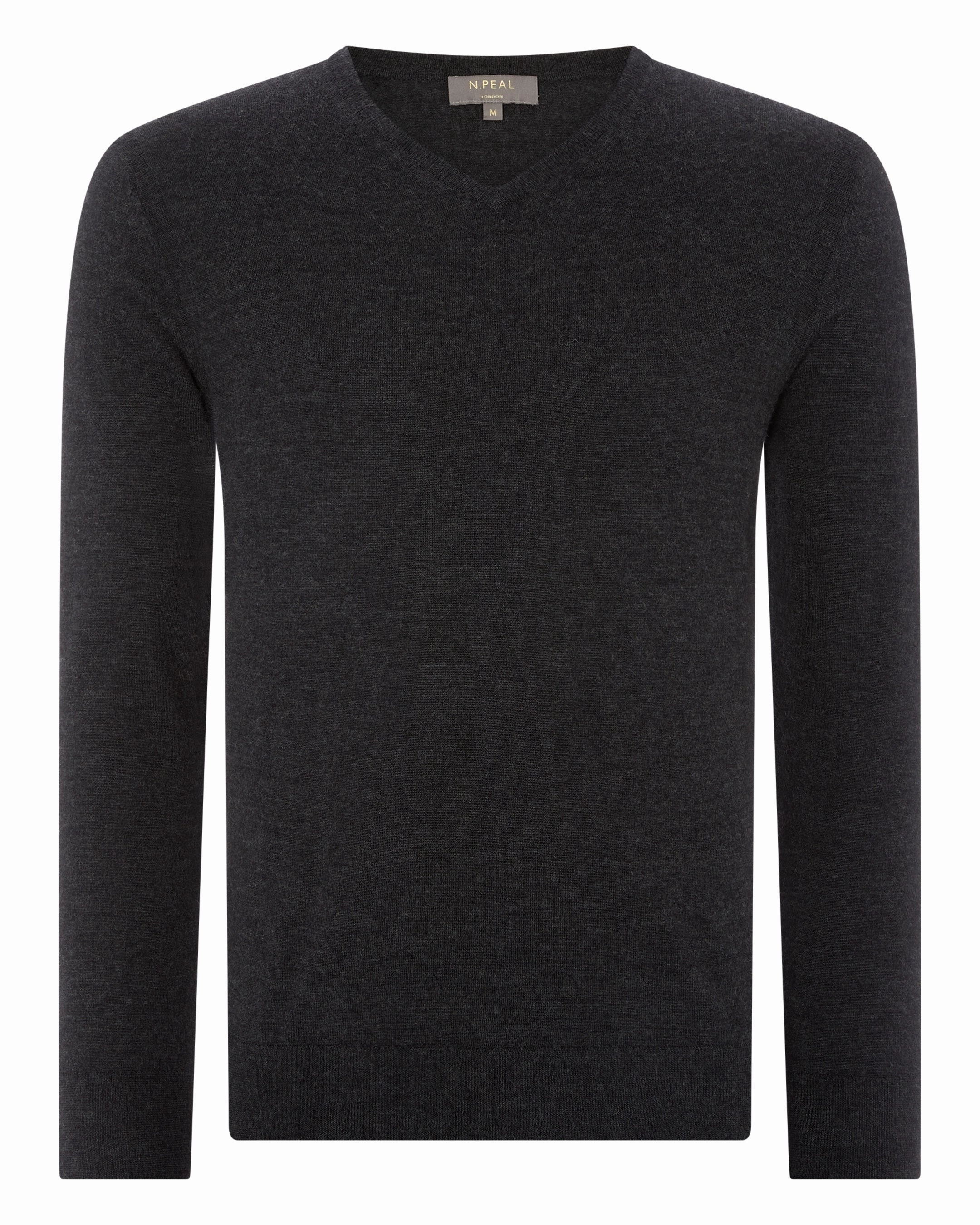 Men'S Conduit Fine Gauge Cashmere V Neck Jumper Dark Charcoal Grey Special Offer Inside Special Price Offer
