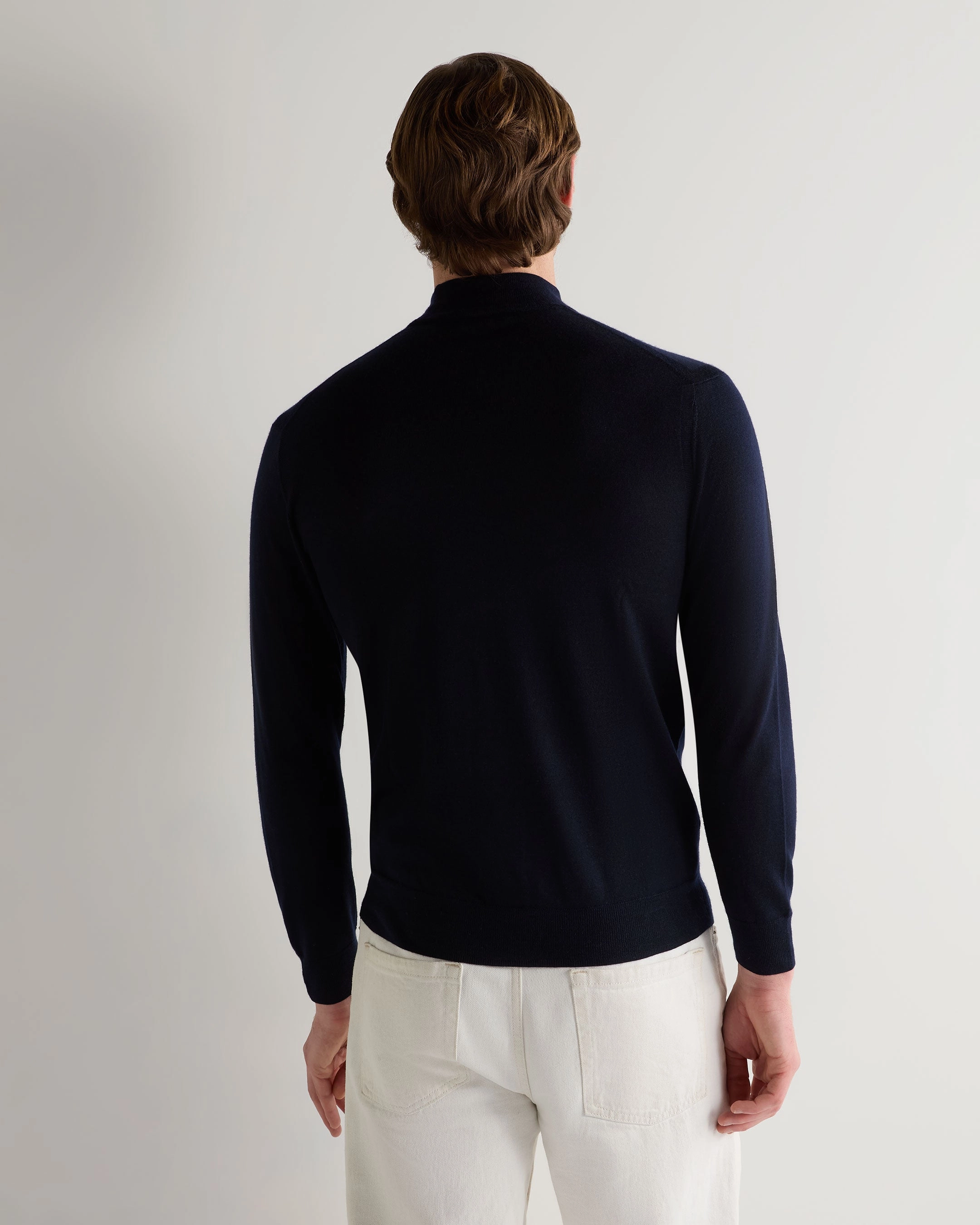 Flash Sale Alert Men'S Fine Gauge Cashmere Turtle Neck Jumper Navy Blue