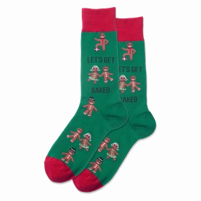 Men'S Lets Get Baked Crew Socks Limited Time Discount Limited Stock Alert