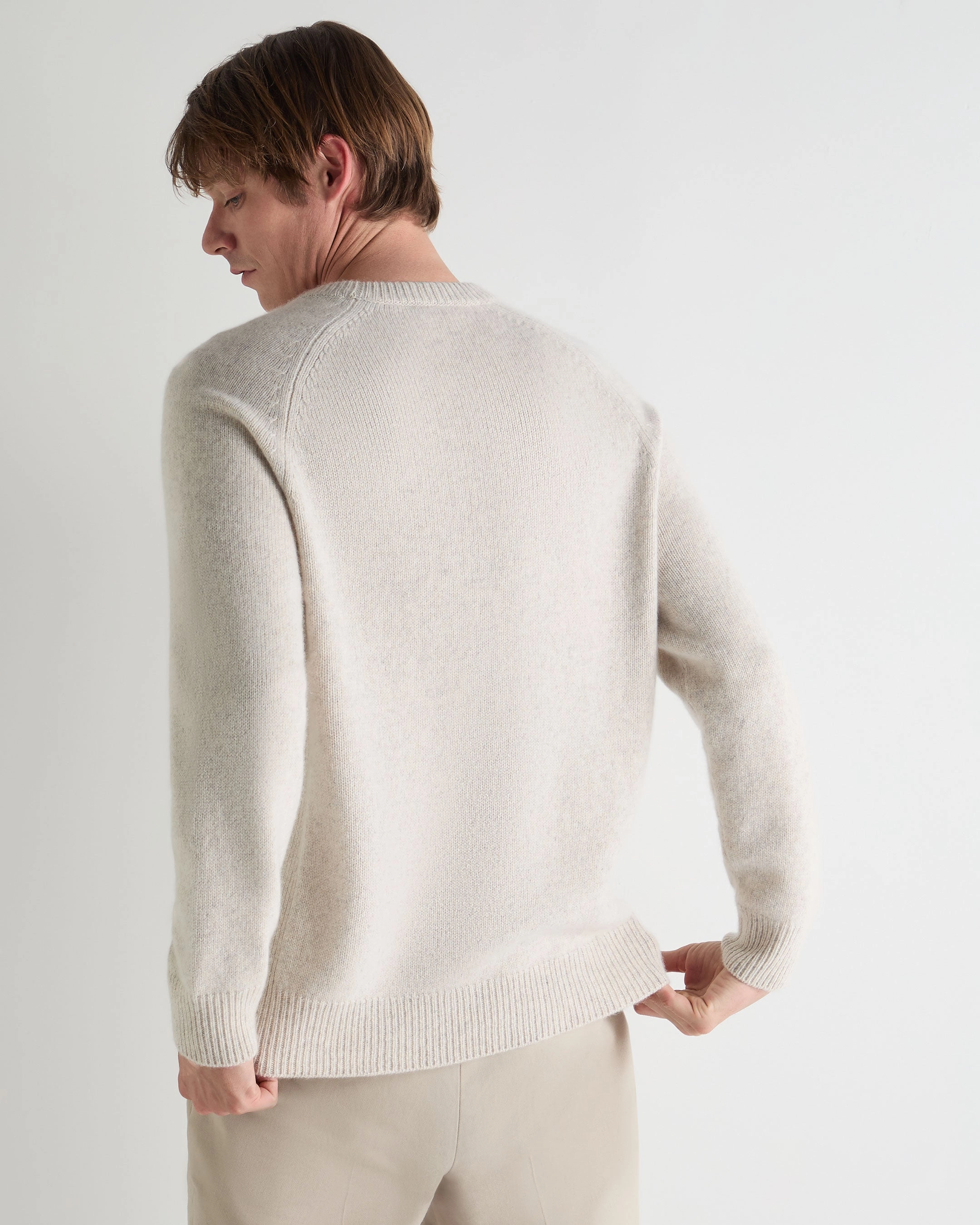 Men'S Raglan Cashmere Jumper Ash Grey Marl Todays Hot Savings