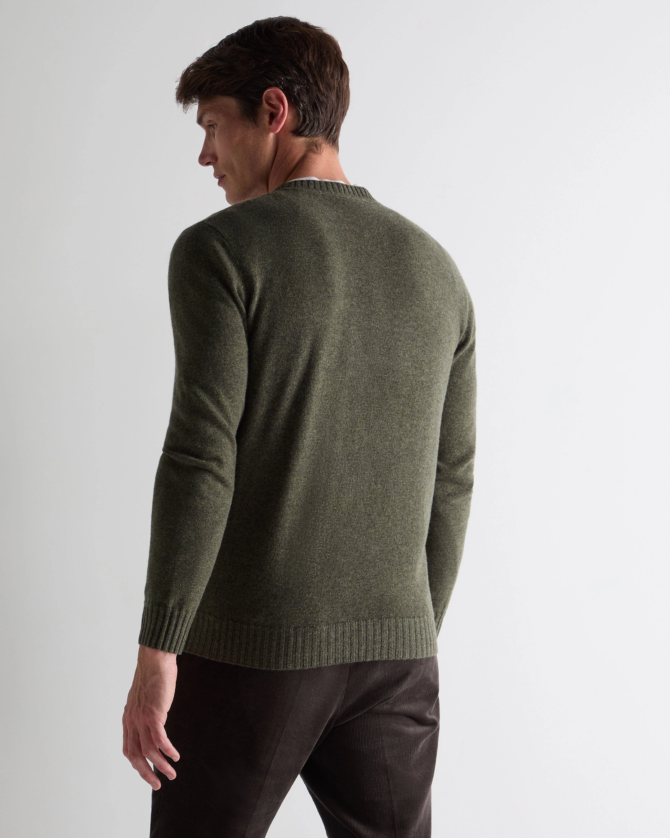Men'S Shoreditch Round Neck Cashmere Jumper Moss Green Hot Sale Today Hot Offer Ending Soon