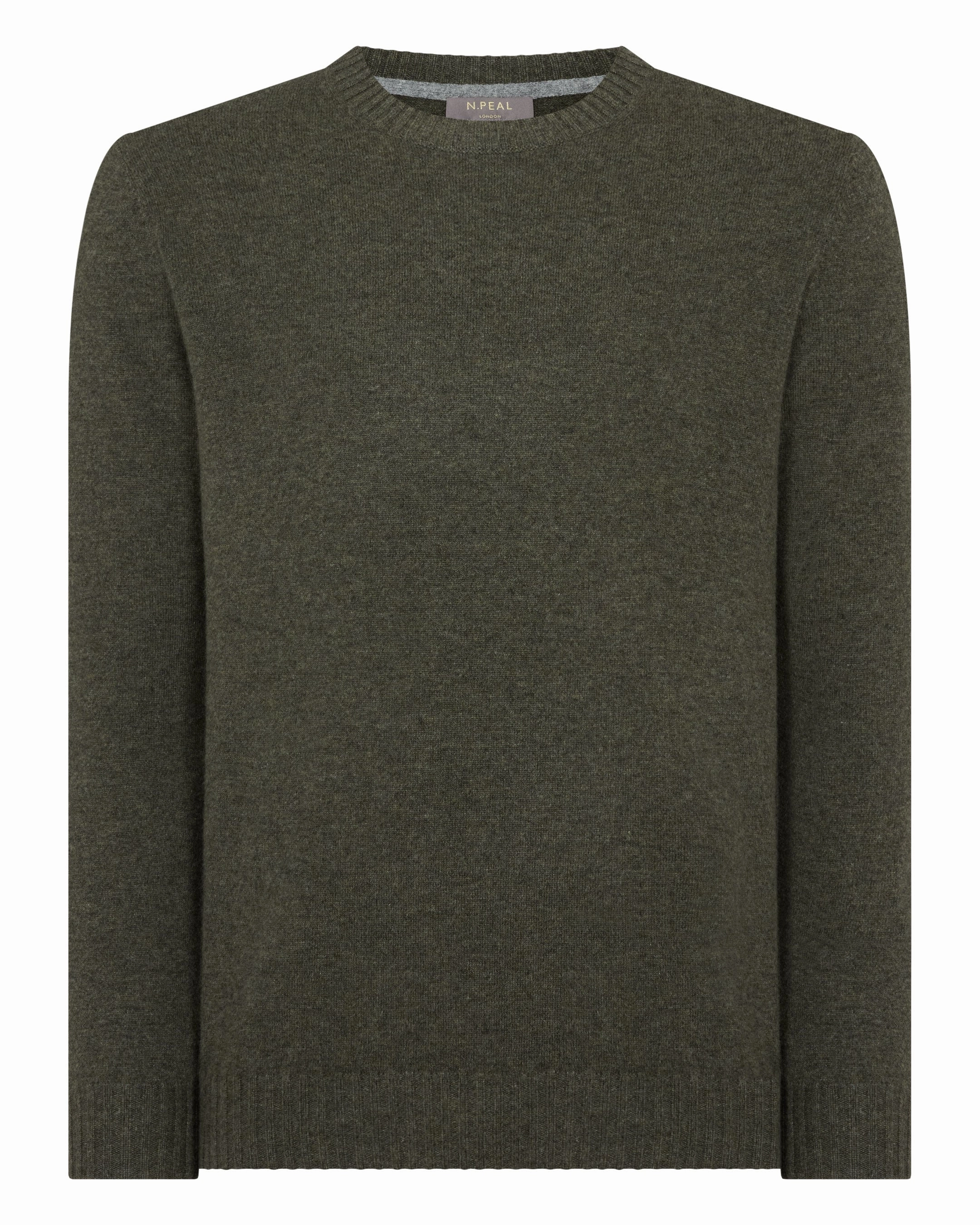 Men'S Shoreditch Round Neck Cashmere Jumper Moss Green Clearance Blowout