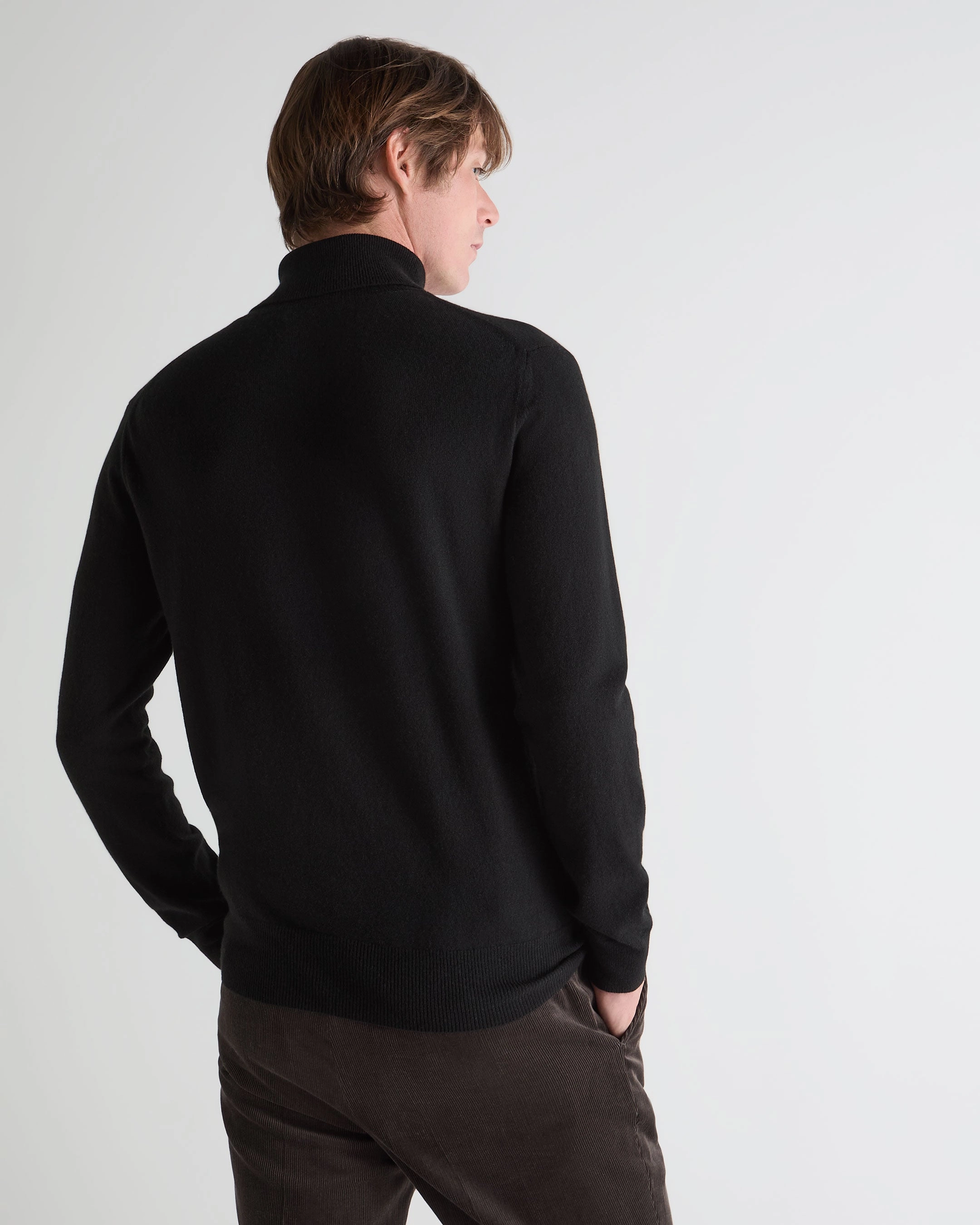 Hot Item Clearance Todays Hot Savings Men'S Trafalgar Roll Neck Cashmere Jumper Black