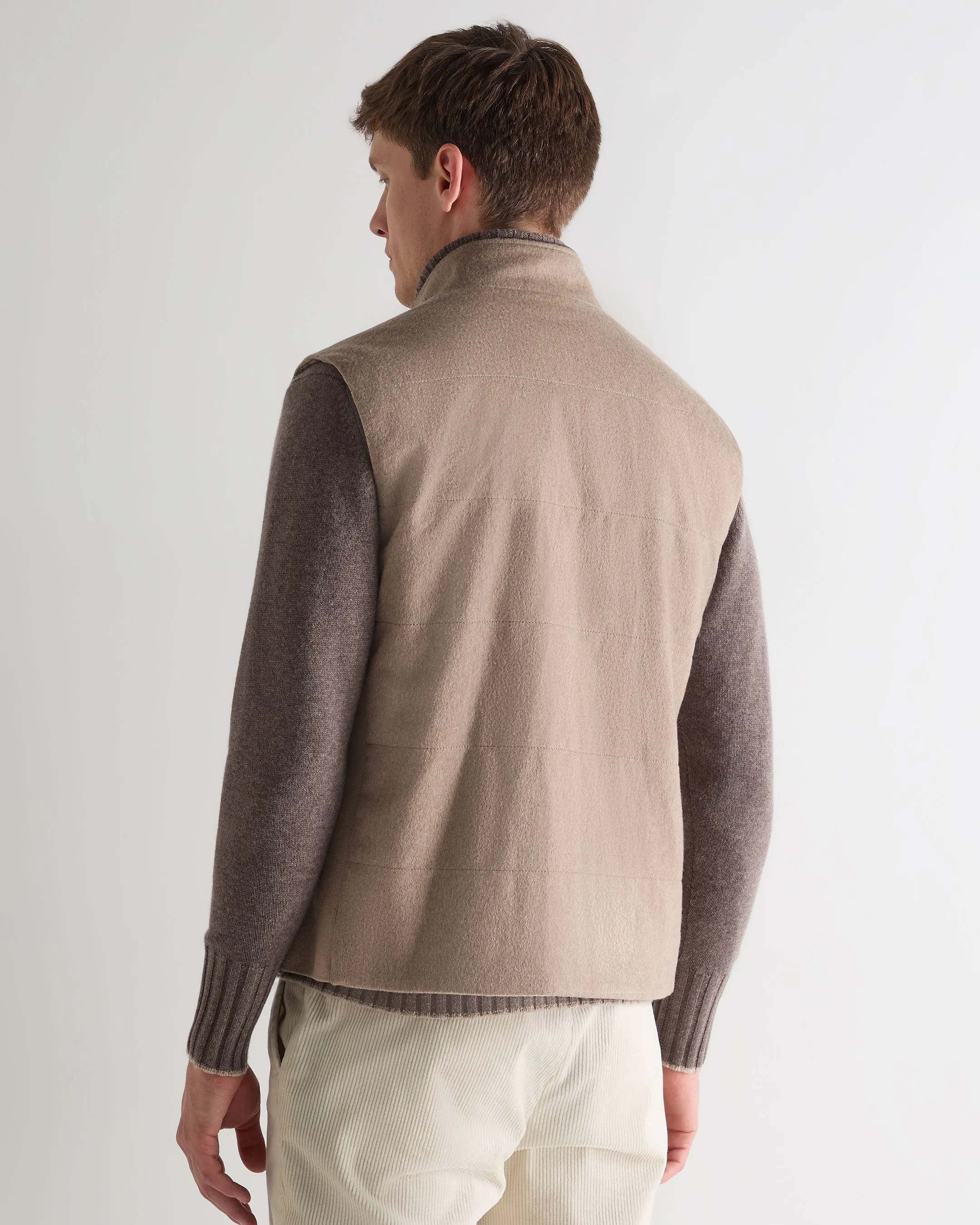 Men'S Belgravia Cashmere Gilet Taupe Brown Flash Discount Today Unmissable Deal Today