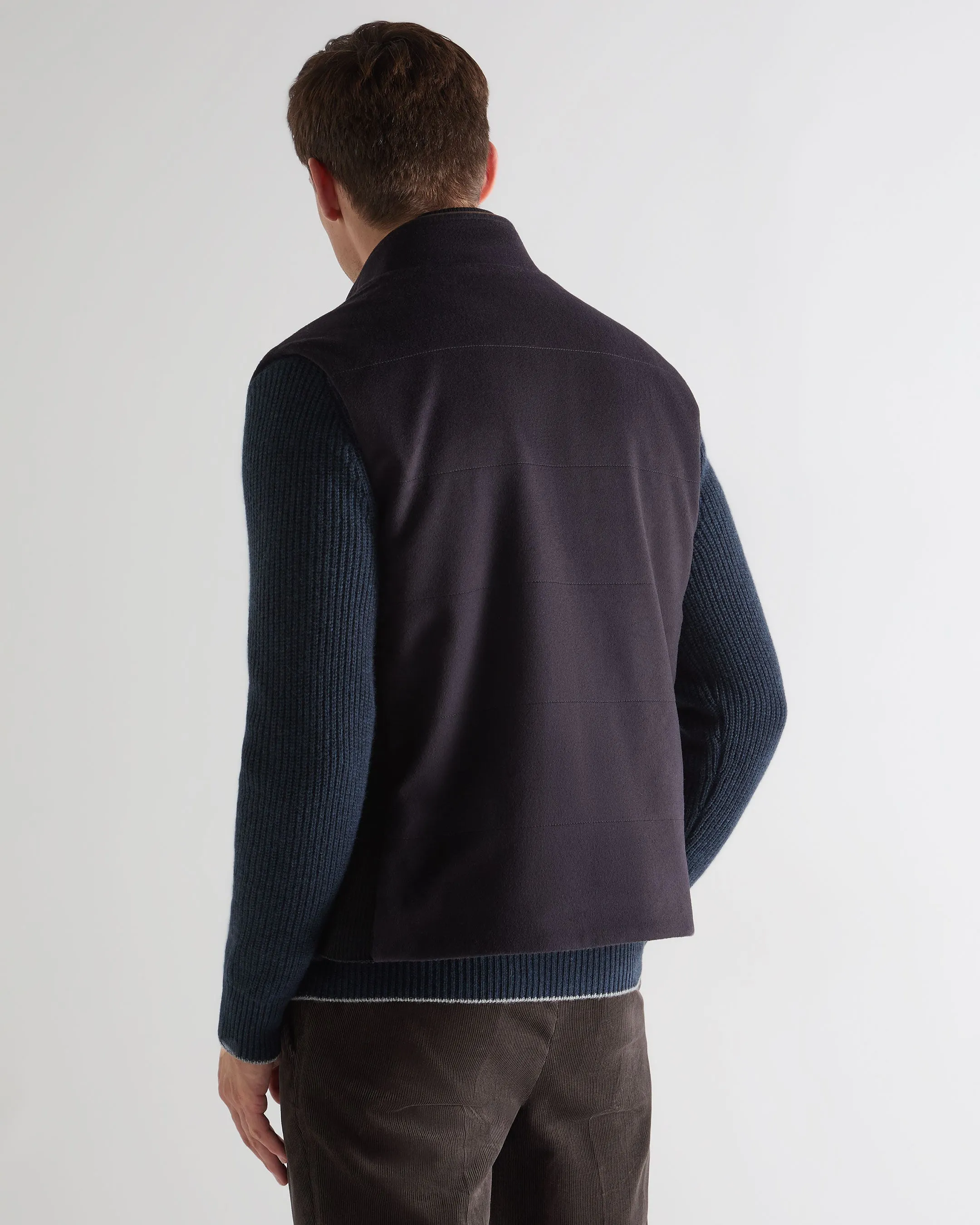 Special Steal Event Men'S Belgravia Cashmere Quilted Gilet Navy Blue