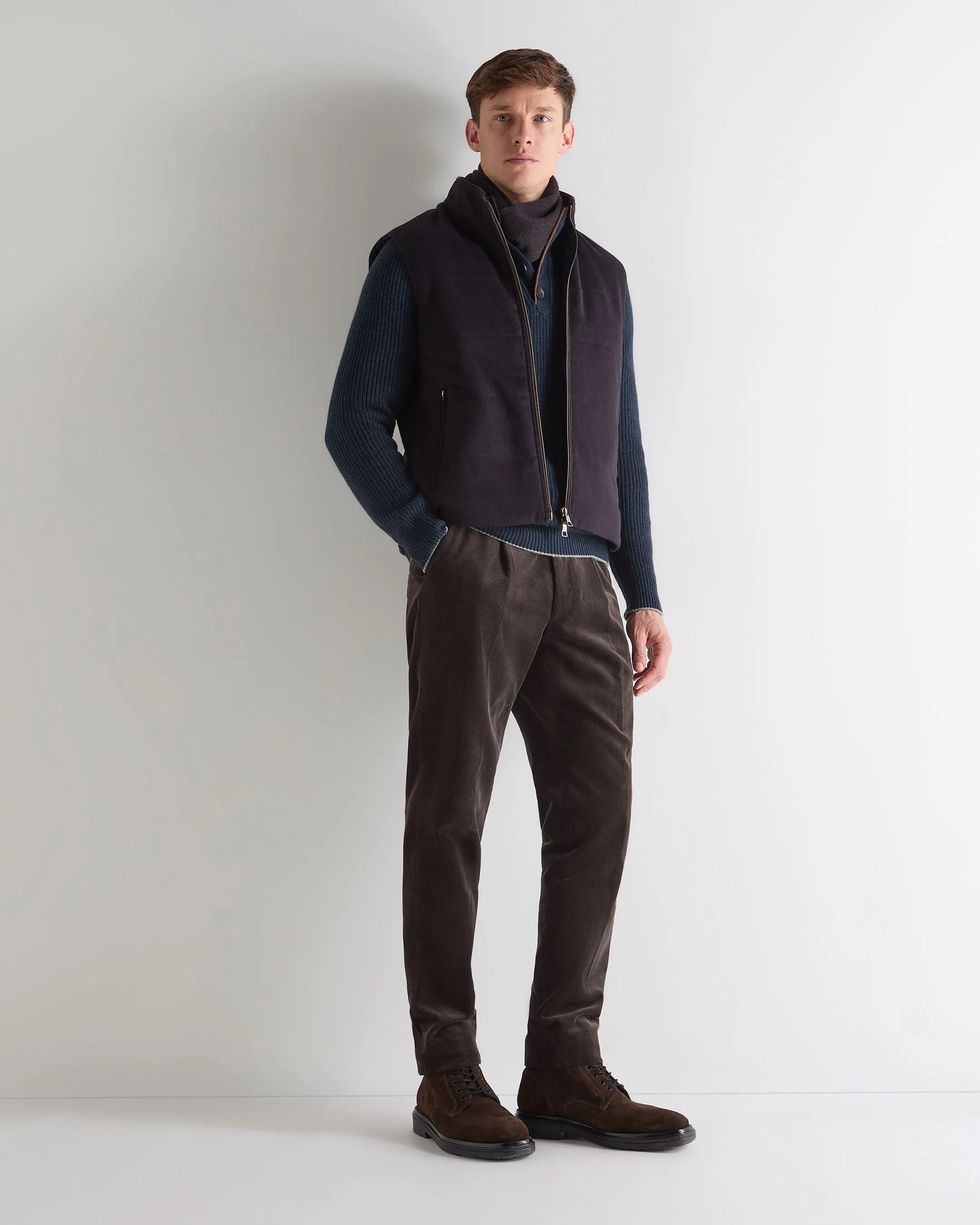 Men'S Belgravia Cashmere Quilted Gilet Navy Blue Weekend Sale Special