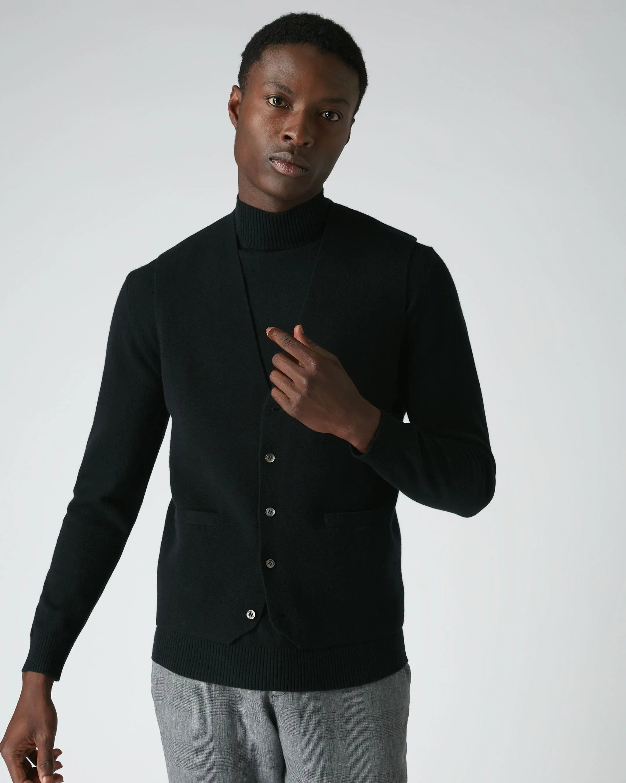 Special Deal Frenzy Todays Hot Savings Men'S Chelsea Cashmere Waistcoat Black