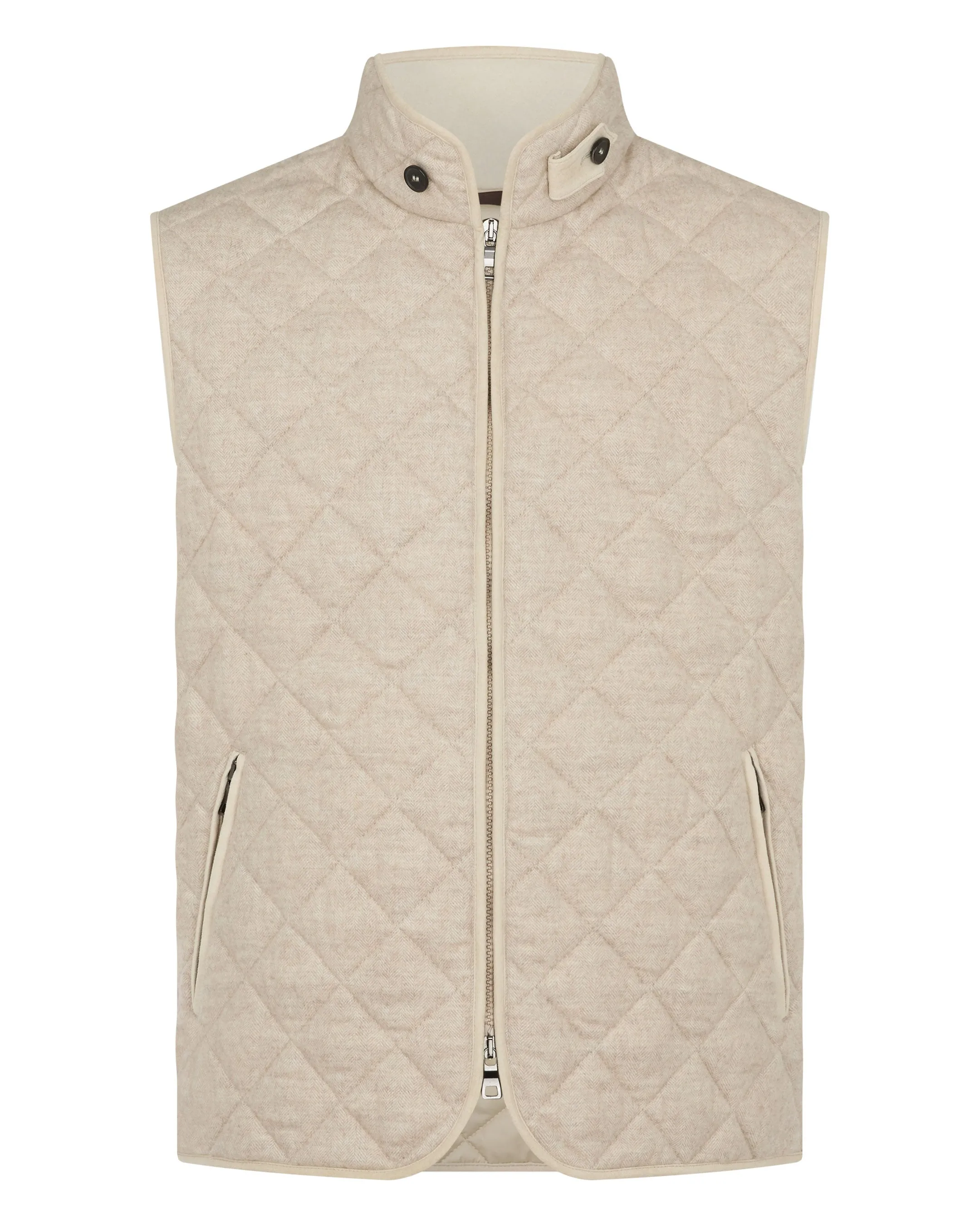 Men'S Diamond Gilet Beige Brown Clearance Sale