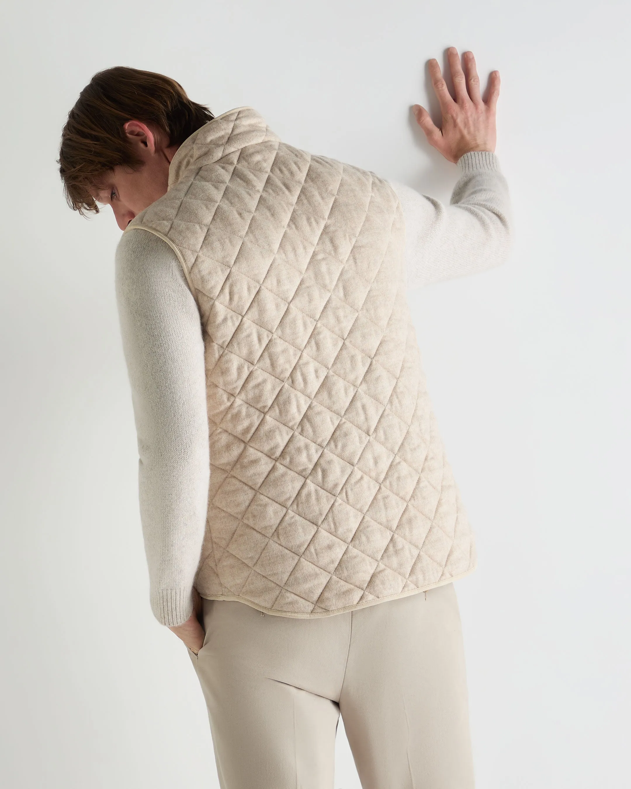 Men'S Diamond Gilet Beige Brown Todays Best Deal