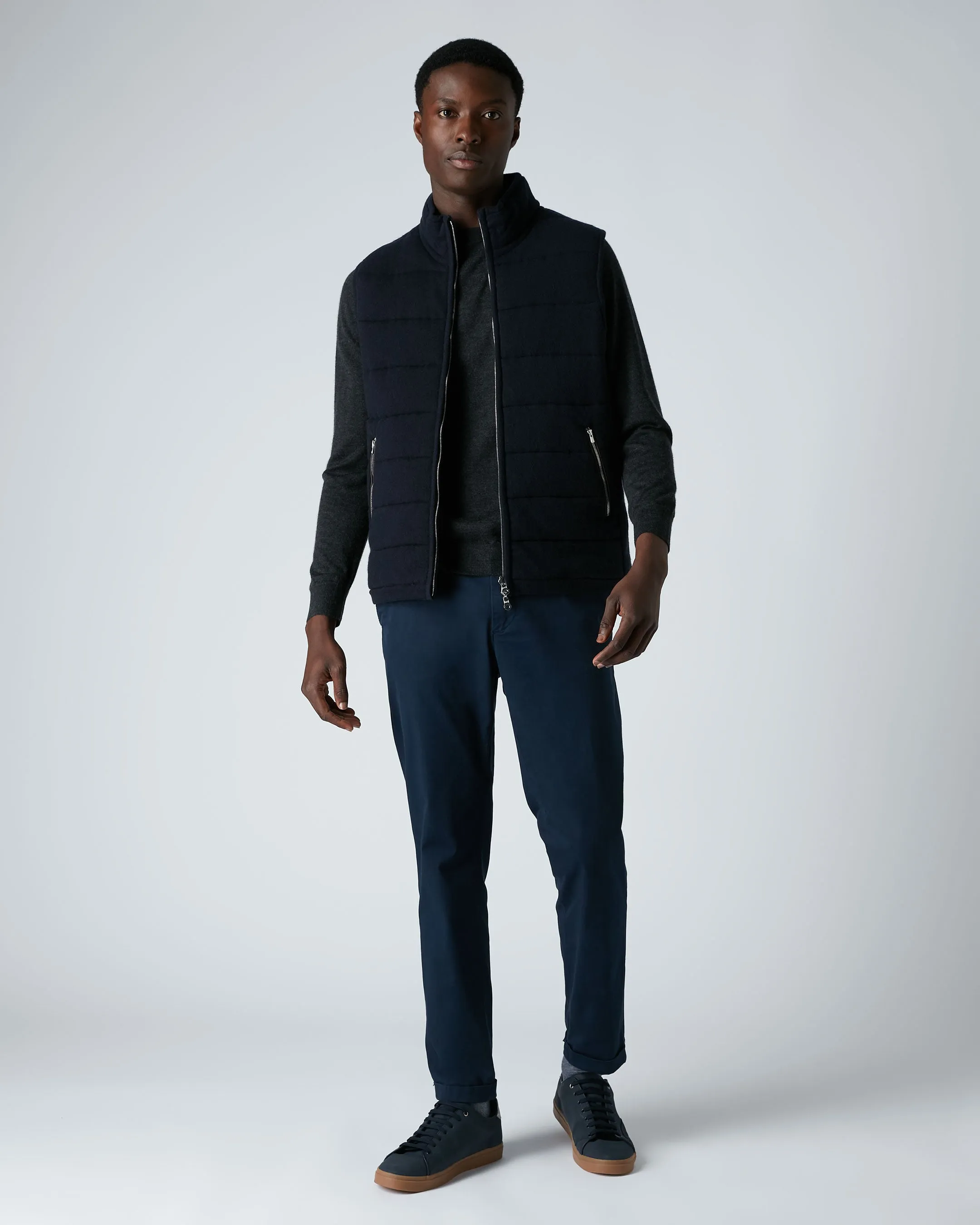 Exclusive Online Discount Today Only Offer Men'S Mall Cashmere Gilet Navy Blue