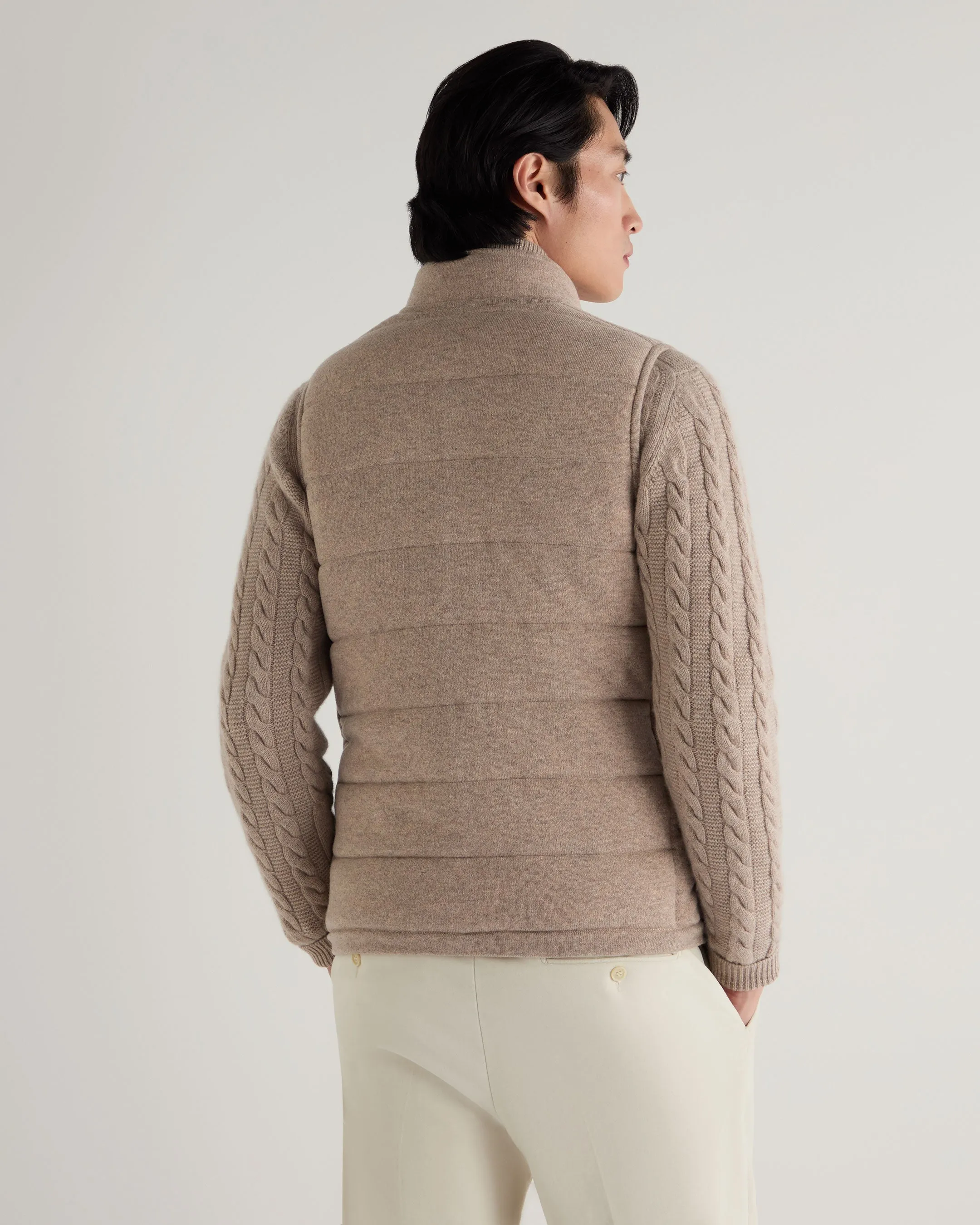 Clearance Event Today Men'S Mall Cashmere Gilet Oatmeal Brown