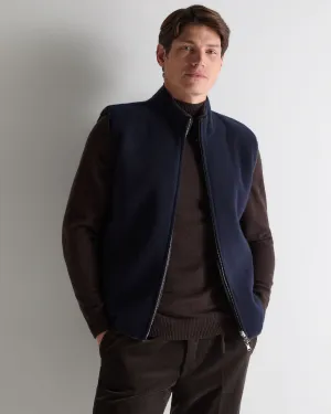 Perfect Gift Sale Grab Your Hot Pick Men'S Shaftsbury Suede Trim Cashmere Gilet Navy Blue