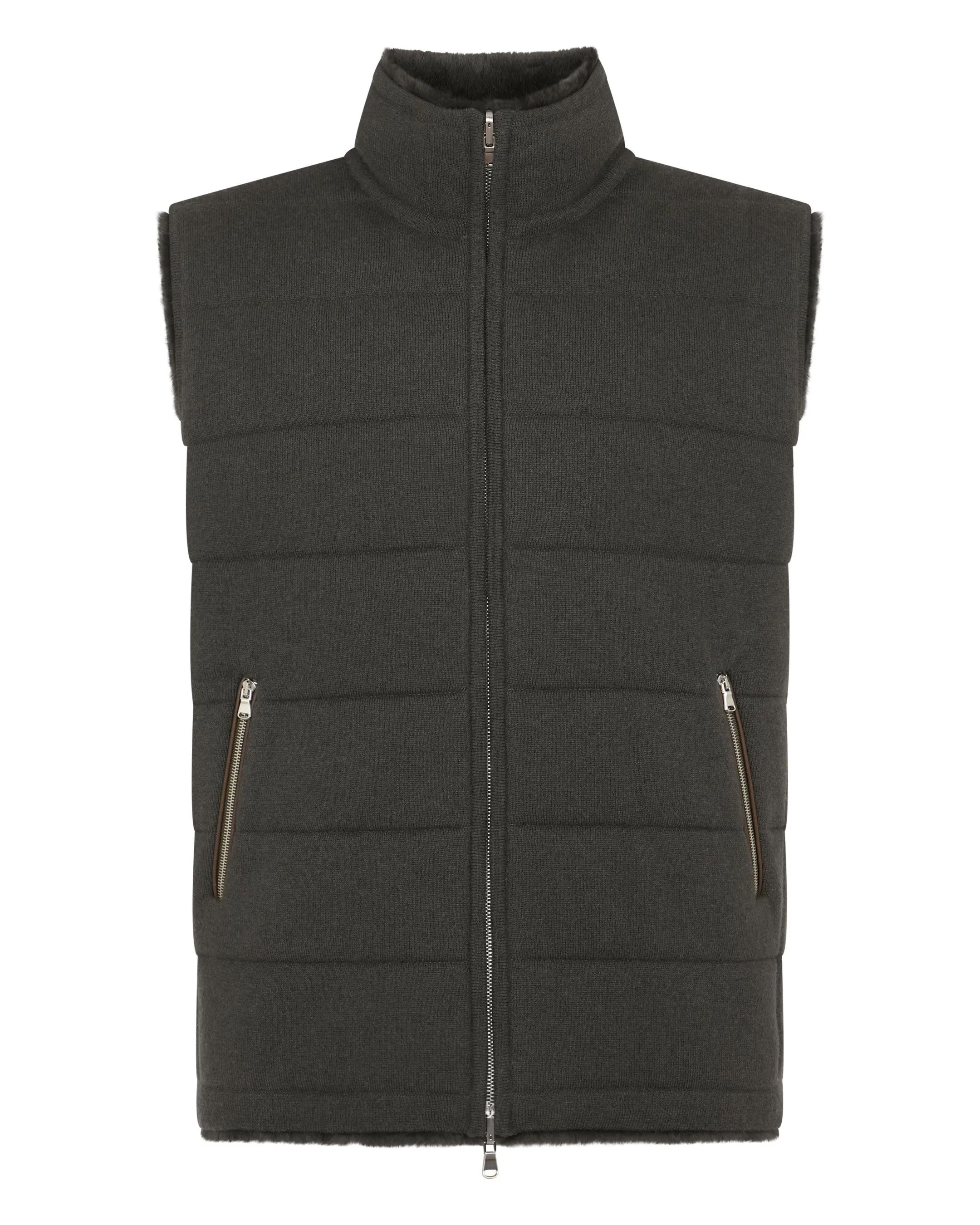 Men'S Vermont Fur Lined Gilet Arabica Khaki Green Big Savings Today Hot Clearance Now