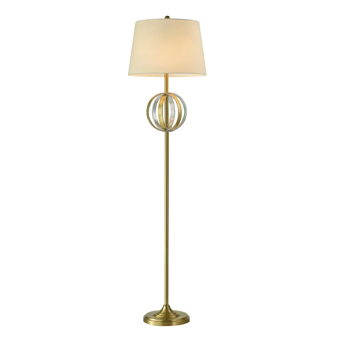 METAL FLOOR LAMPWITH GOLD LEATHER