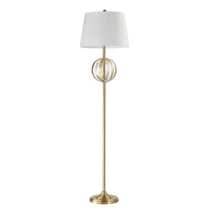 METAL FLOOR LAMPWITH GOLD LEATHER