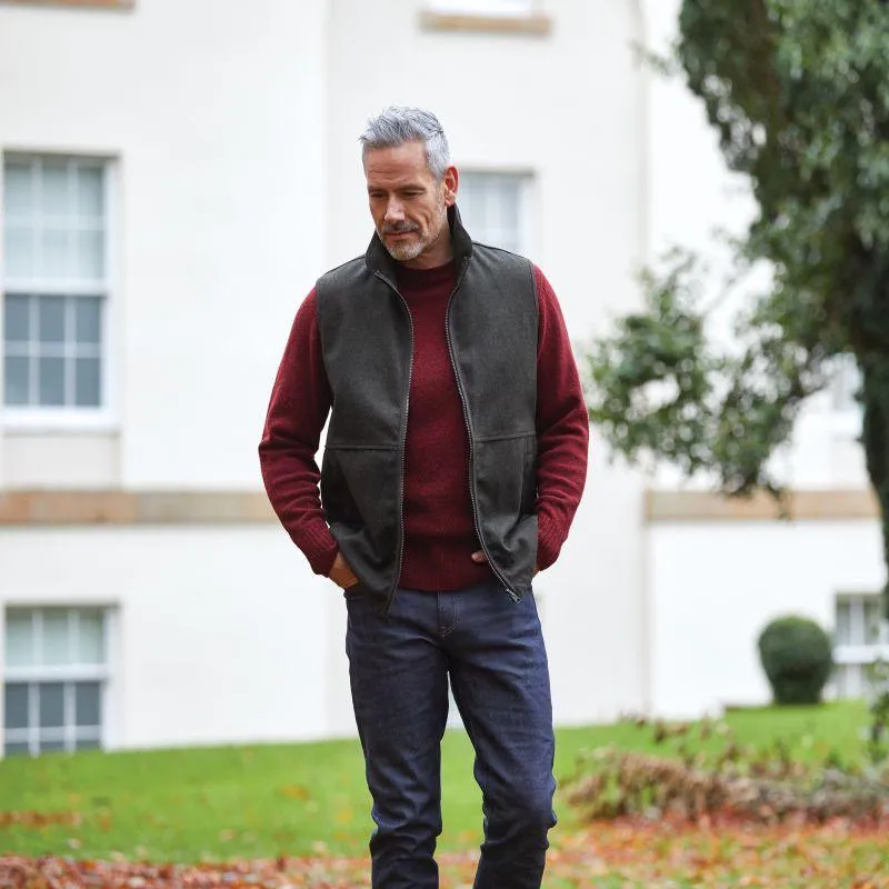 Alan Paine Berwick Mens Wool Gilet - Dark Olive Price Drop Frenzy