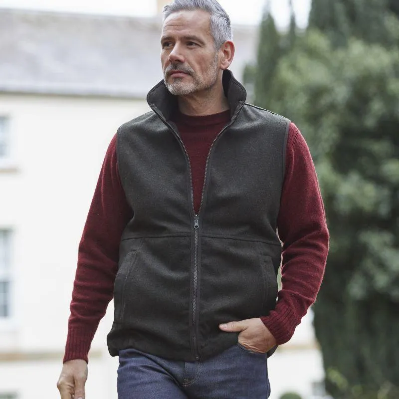 Alan Paine Berwick Mens Wool Gilet - Dark Olive Shop Grab Offer MustHave Steals