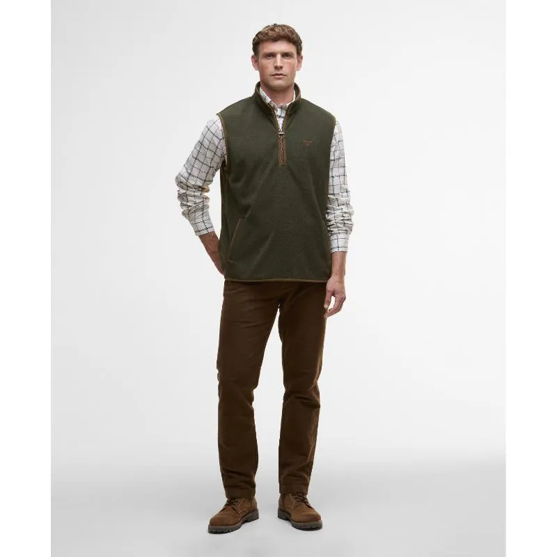 Hot Offer Ending Soon Barbour Harwood Mens 1/4 Zip Fleece Gilet - Olive