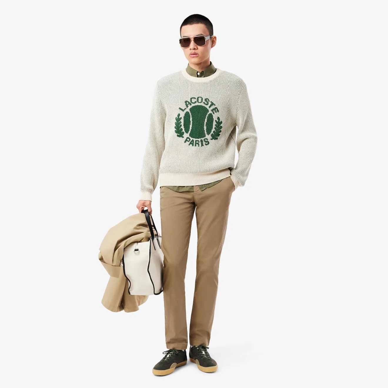 Limited Time Offer Exclusive Hot Pick Lacoste Slim Fit Stretch Cotton Chino Pants Beige