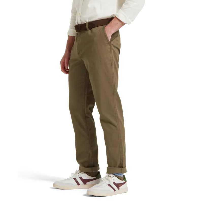 Schoffel Chichester Mens Chino Trousers - Dark Khaki Green Instant Discount