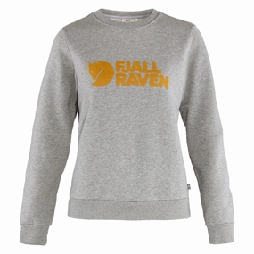 Fjallraven Womens Logo Sweater Grey Melange Limited Time Hot Deal