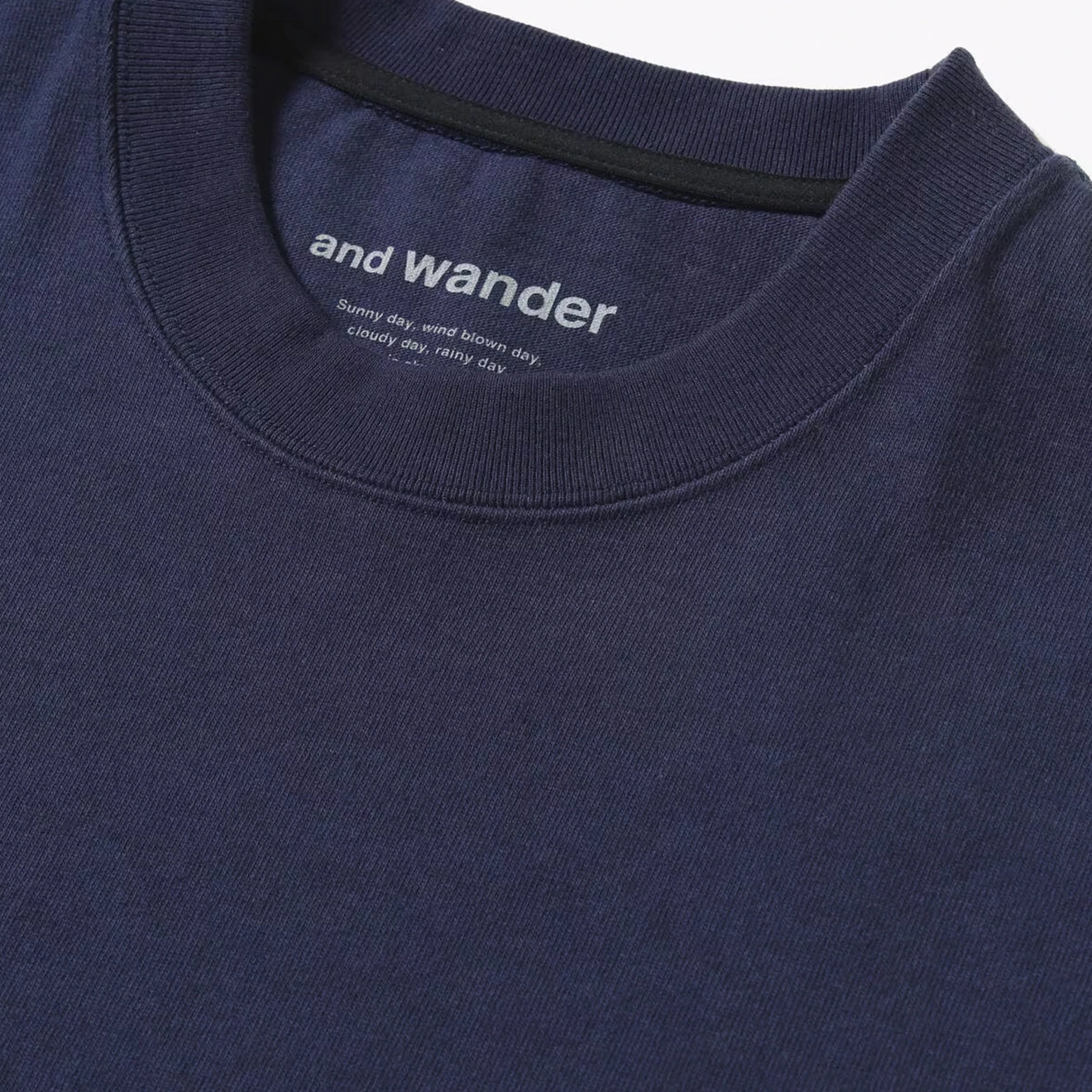 And Wander Heavy Cotton Pocket L/S Tee Navy Shop the Best Deals