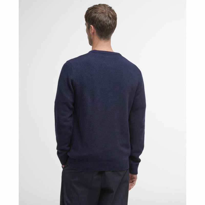 Clearance Steal Today Dont Miss Hot Deals Barbour Nelson Essential Lambswool Crew Neck Mens Jumper - Navy