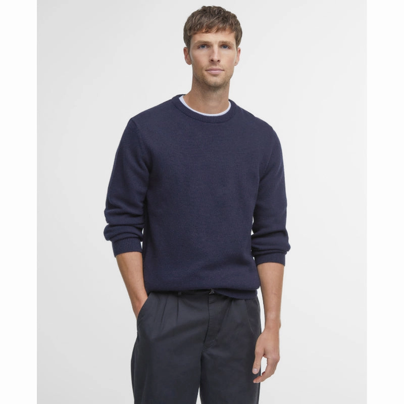 Price Drop Alert Barbour Nelson Essential Lambswool Crew Neck Mens Jumper - Navy
