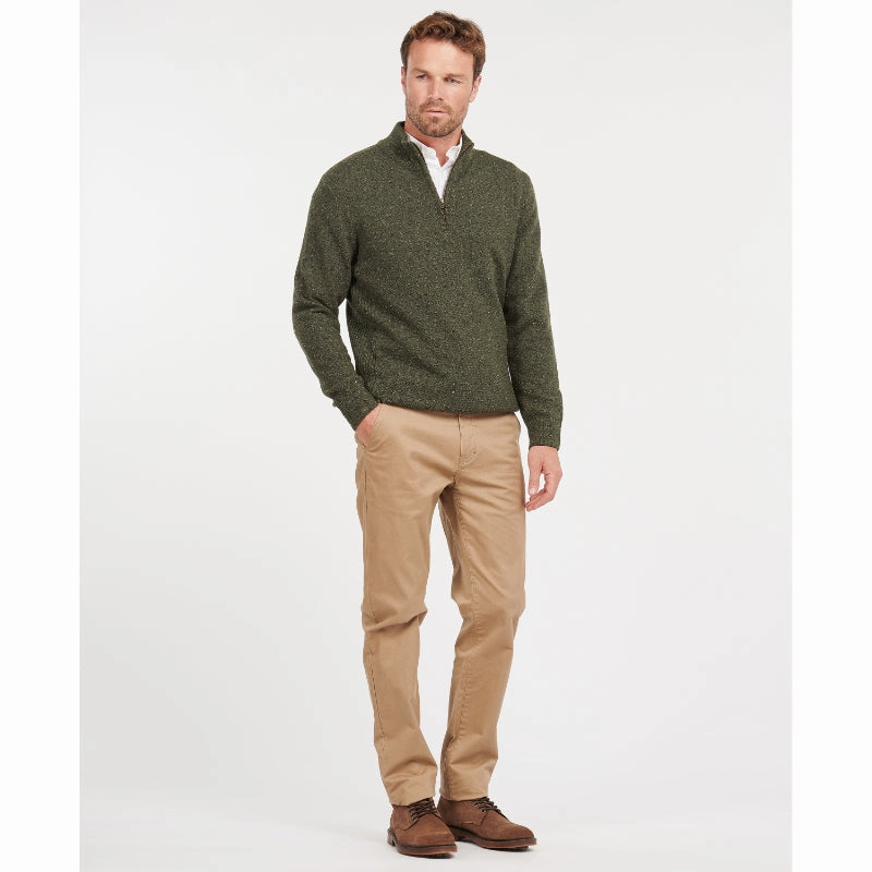 Barbour Tisbury Lambswool 1/4 Zip Mens Jumper - Dark Seaweed Price Drop Today Big Sale Today